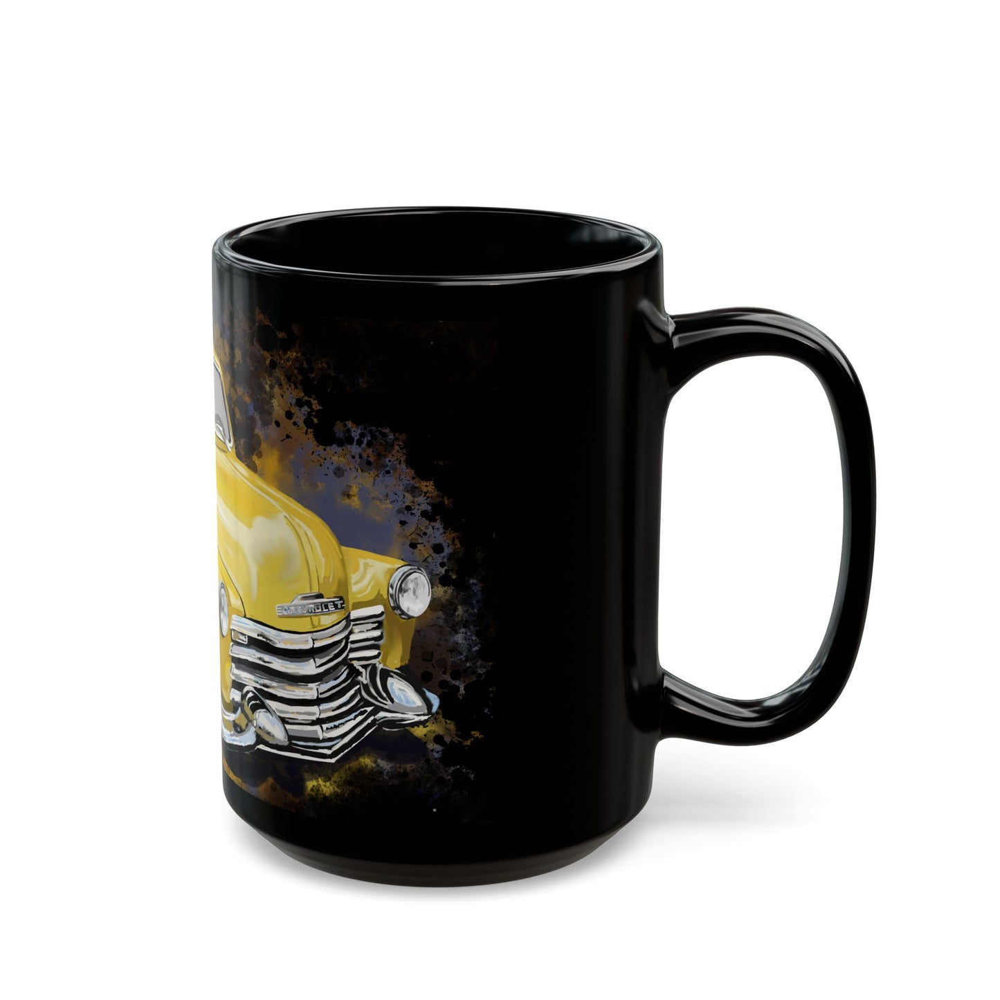 Yellow 57 Chevrolet truck dad gift Black  Coffee Tea Mug (11oz, 15oz)