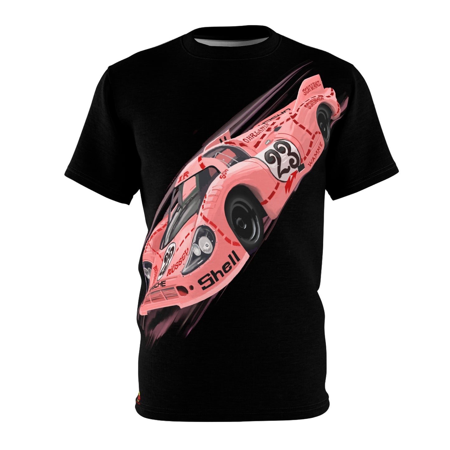 917k pink pig race car Cut & Sew T-shirt (AOP)