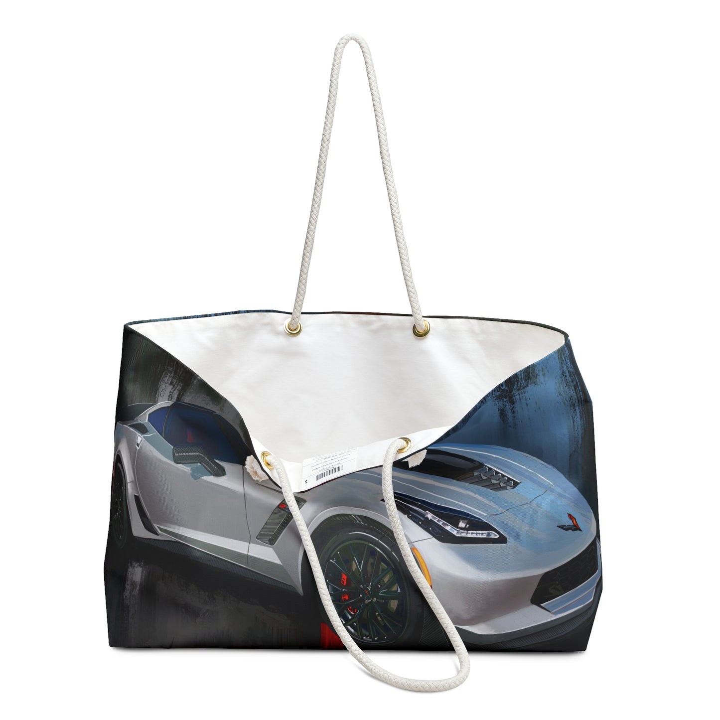 Silver C7 z06 Corvette Chevrolet oversized tote Weekender Bag