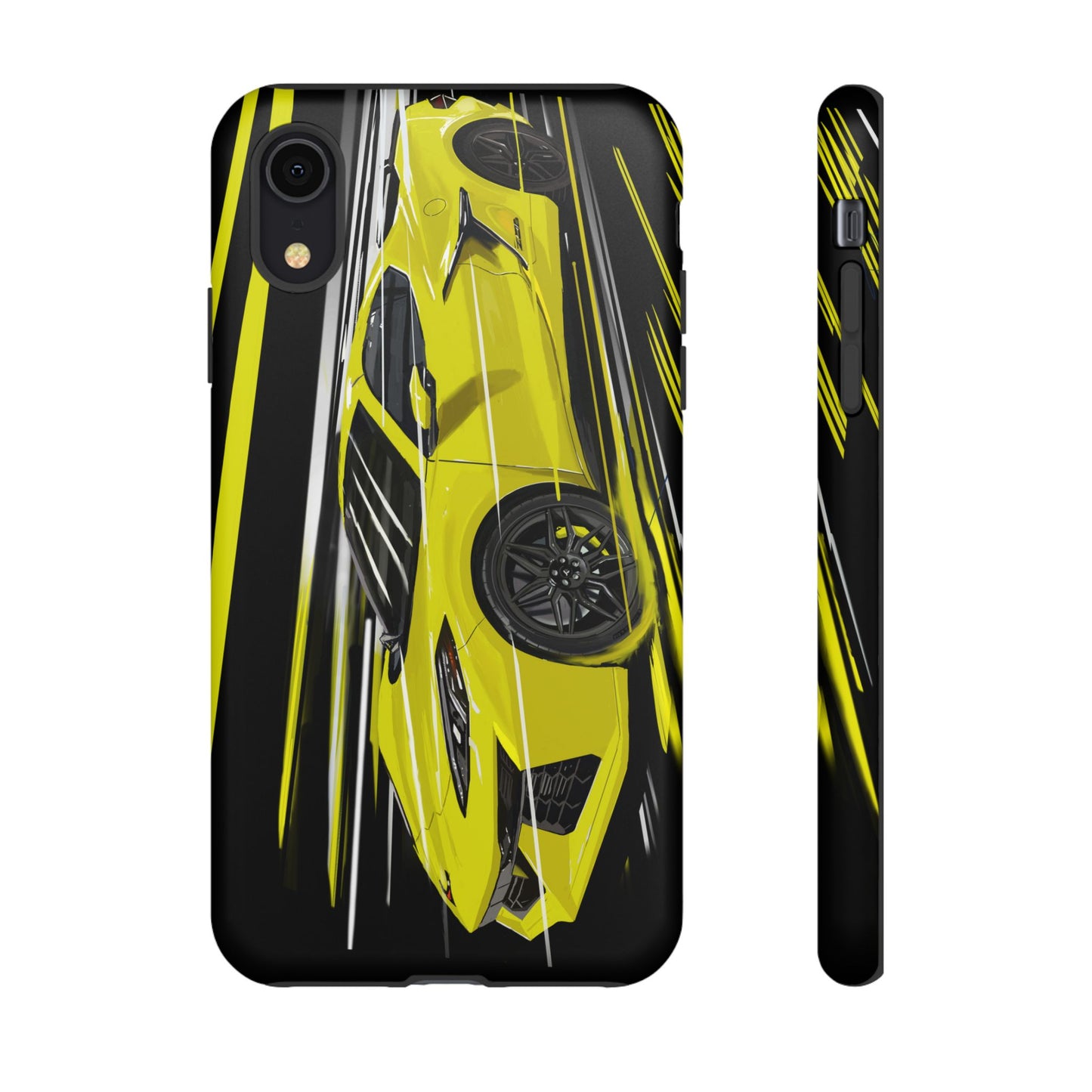 Yellow corvette c8 Case iPhone 16 15 14 13 12 Pro max Samsung Galaxy Pixel Slim