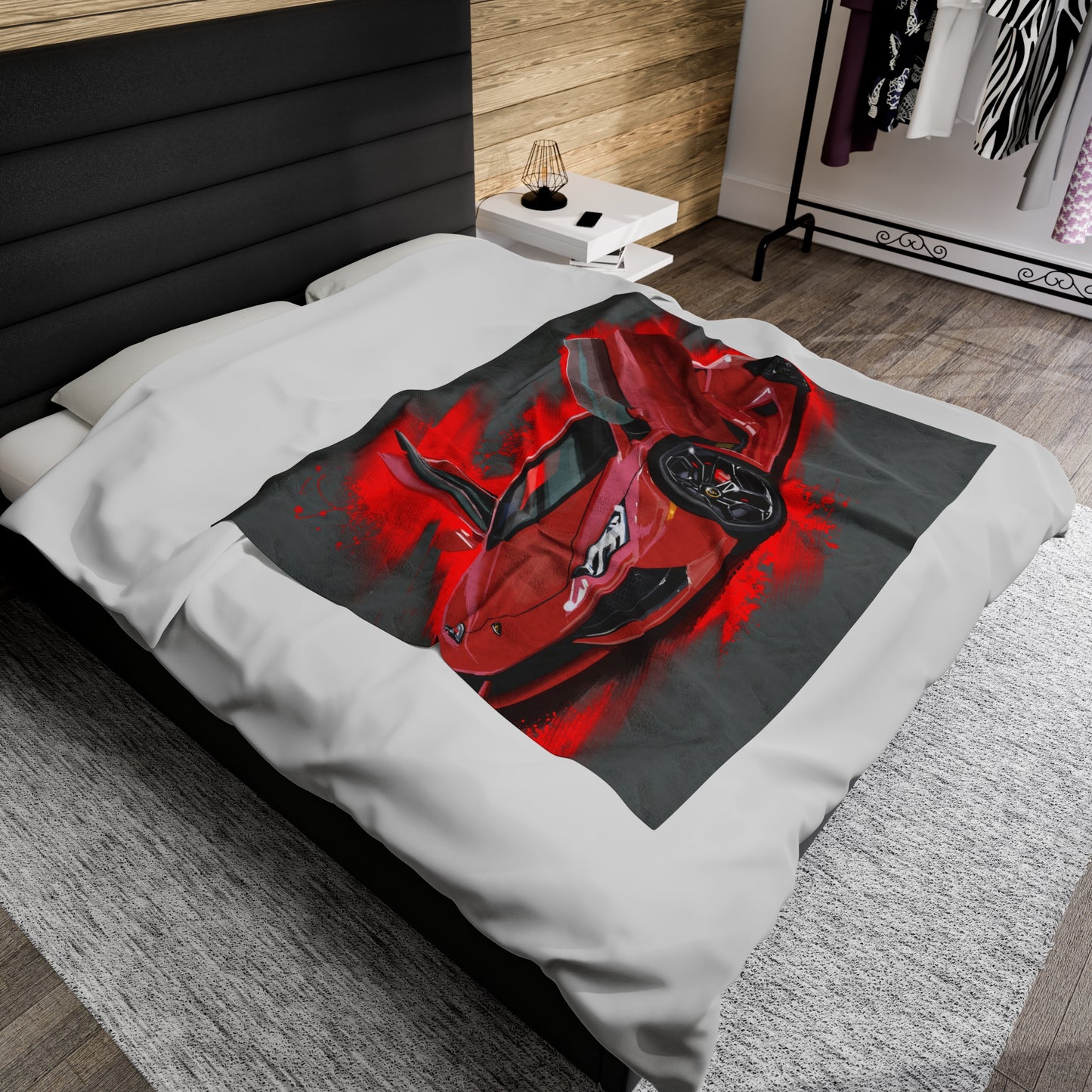 Red Lamborghini huracan  Velveteen Plush Blanket