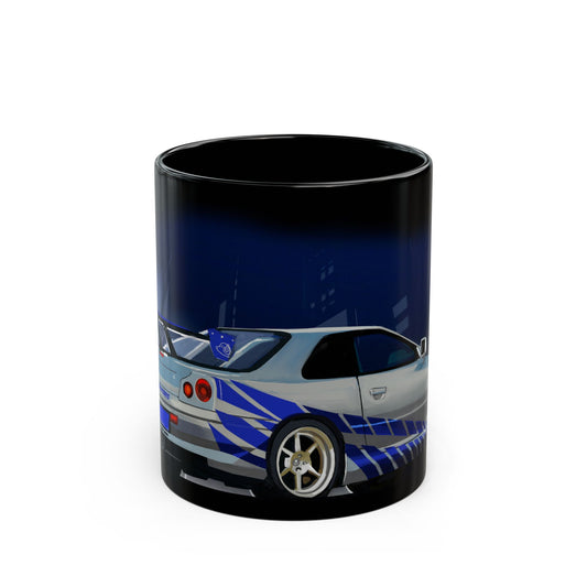 Fast & Furious Brian‘s Nissan Skyline R34 GTR Black Coffee Tea Mug (11oz, 15oz)