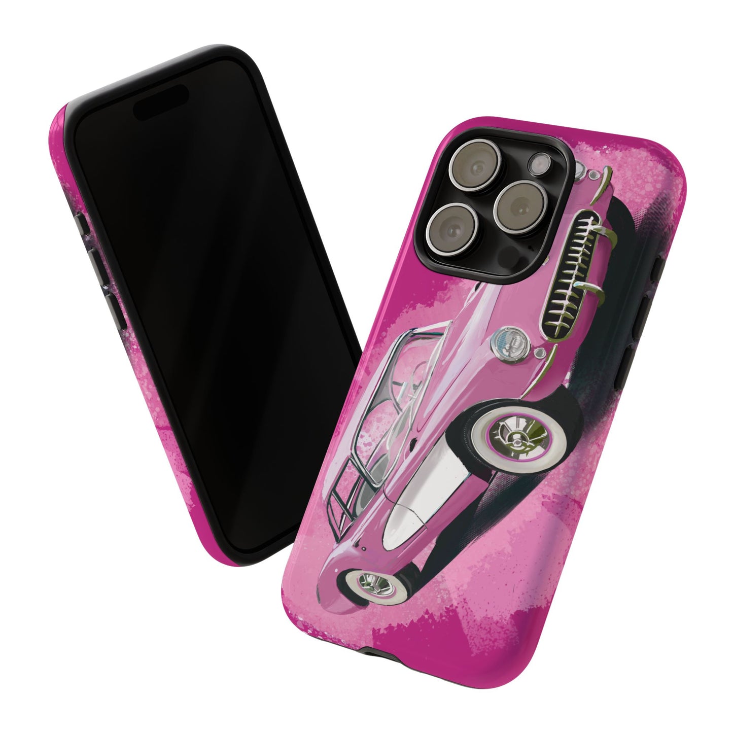 Pink Corvette Case iPhone 16 15 14 13 12 11 Pro max Samsung Galaxy Pixel Tough