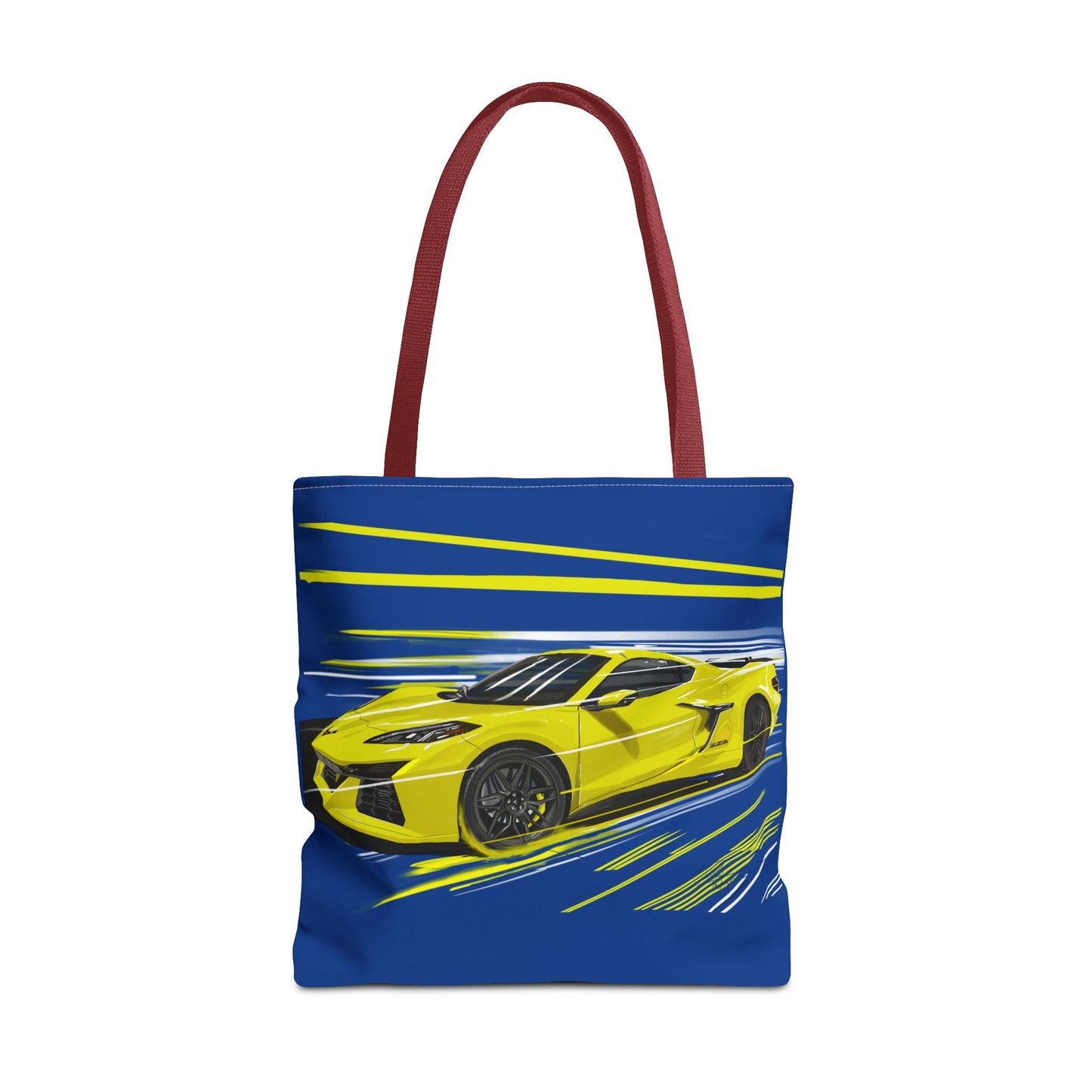 Corvette c8 Tote Bag shopping Library Carry(AOP) Yellow brand new