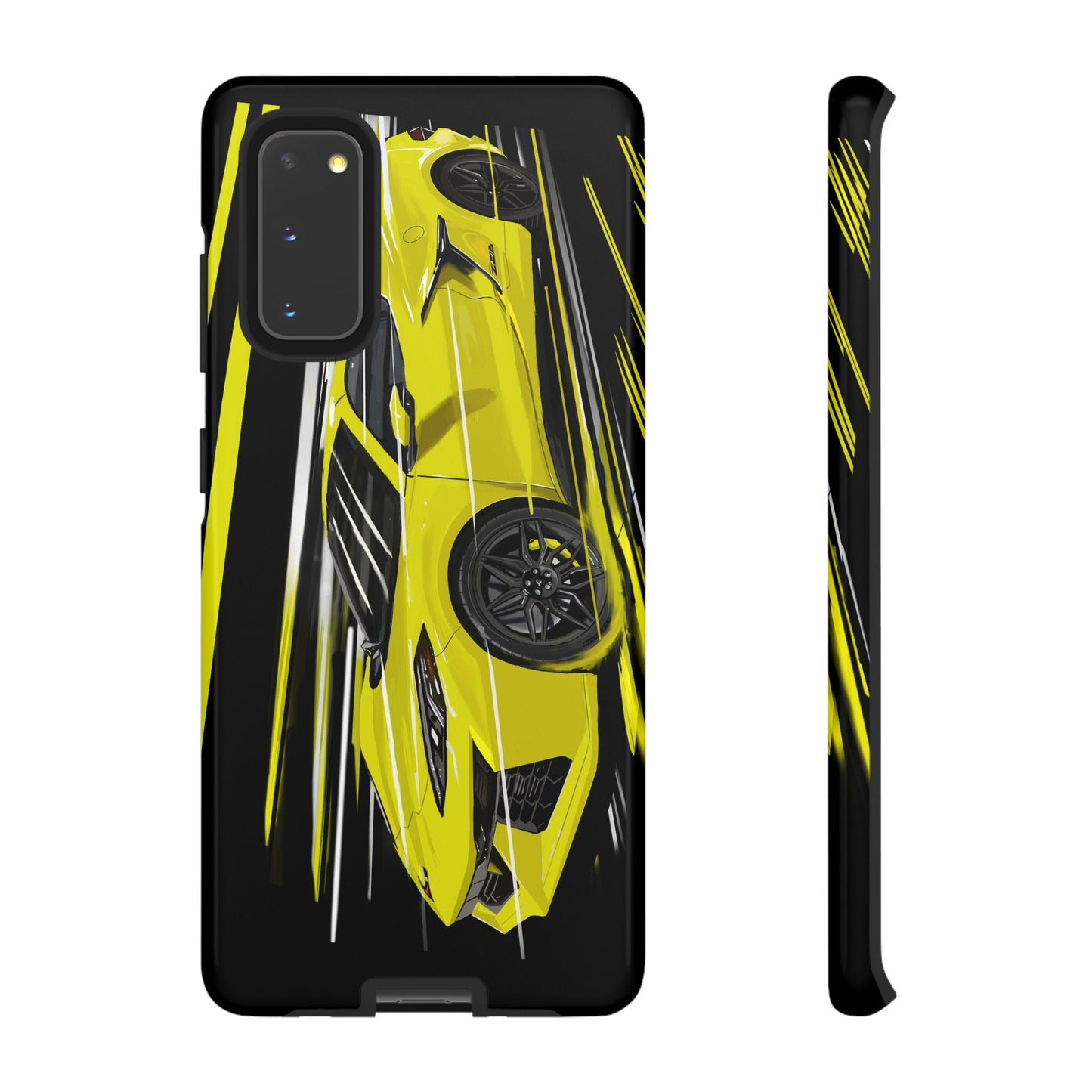 Yellow corvette c8 Case iPhone 16 15 14 13 12 Pro max Samsung Galaxy Pixel Slim