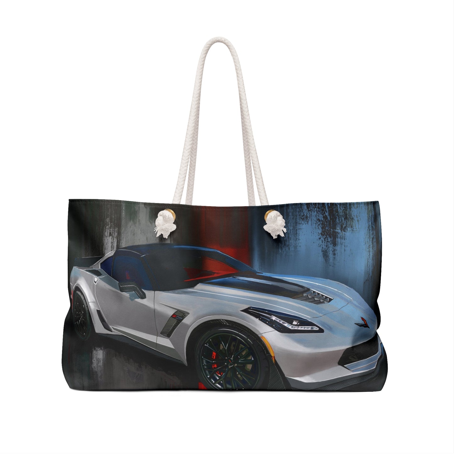 Silver C7 z06 Corvette Chevrolet oversized tote Weekender Bag