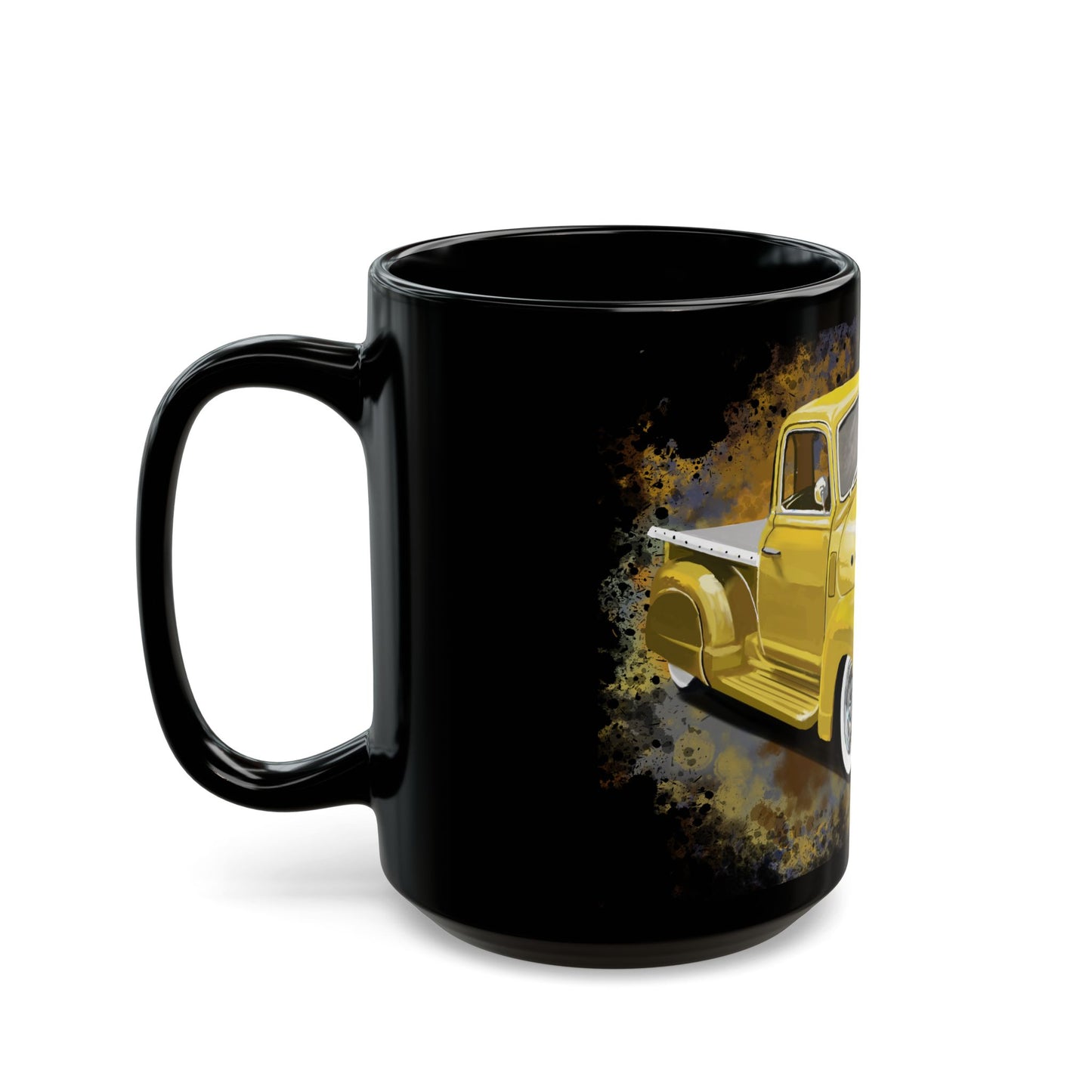 Yellow 57 Chevrolet truck dad gift Black  Coffee Tea Mug (11oz, 15oz)