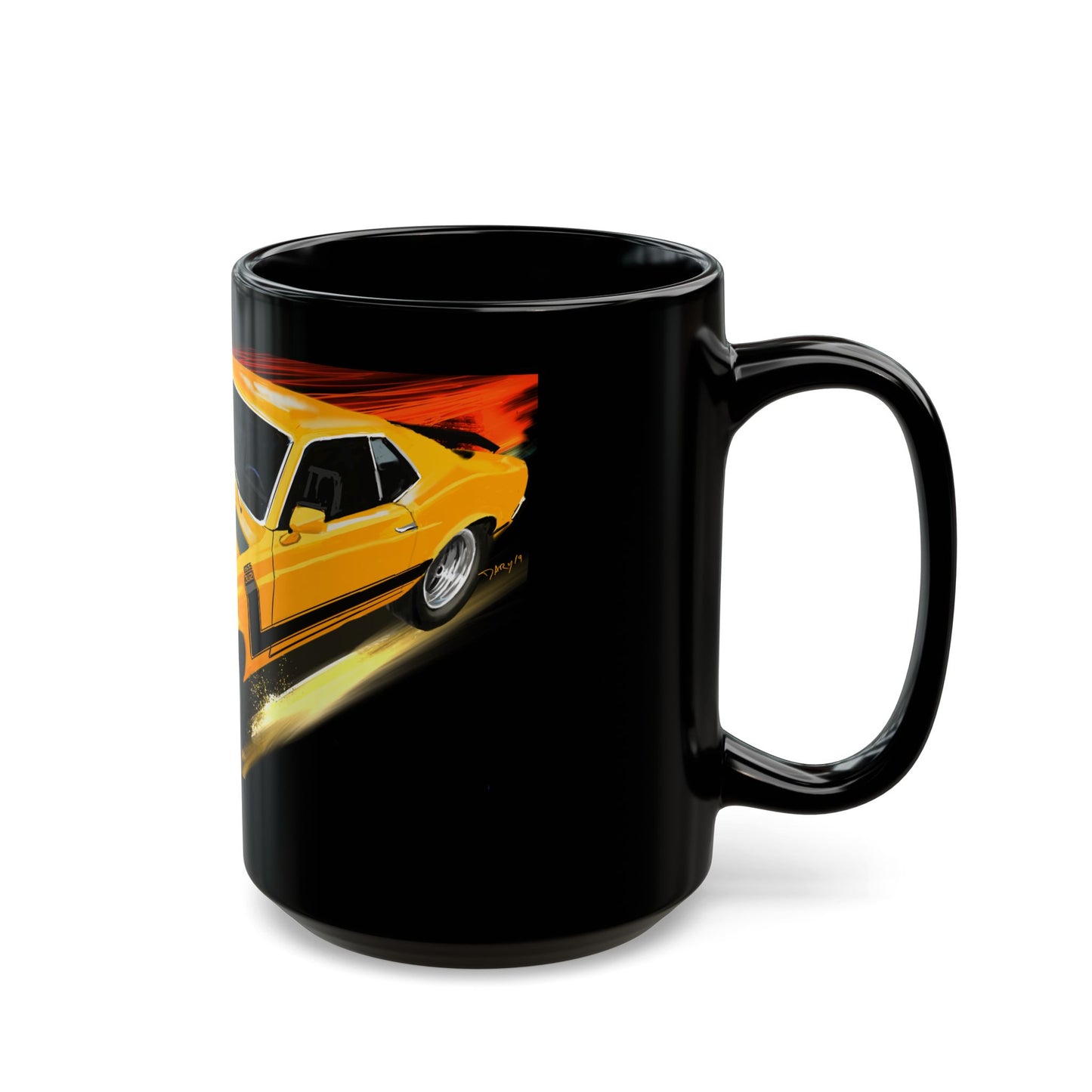 69-70 boss 302 fastback mustang Black Mug coffee,tea(11oz, 15oz)