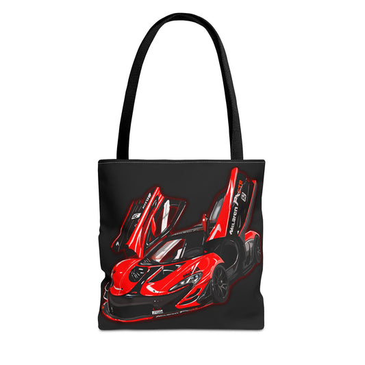 McLaren P1 GTR tote bag, men’s shopping Library Carry Bag (AOP) black