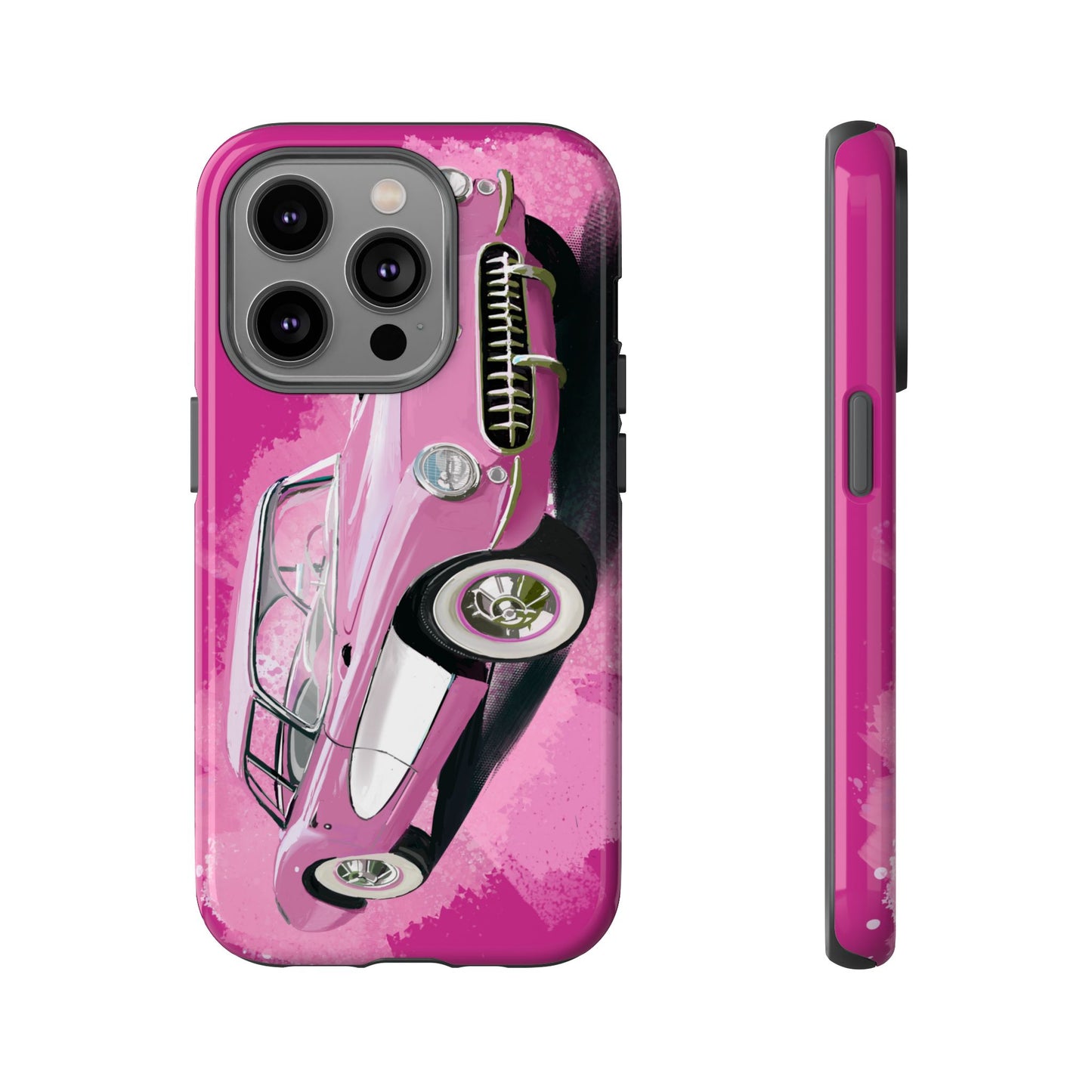 Pink Corvette Case iPhone 16 15 14 13 12 11 Pro max Samsung Galaxy Pixel Tough