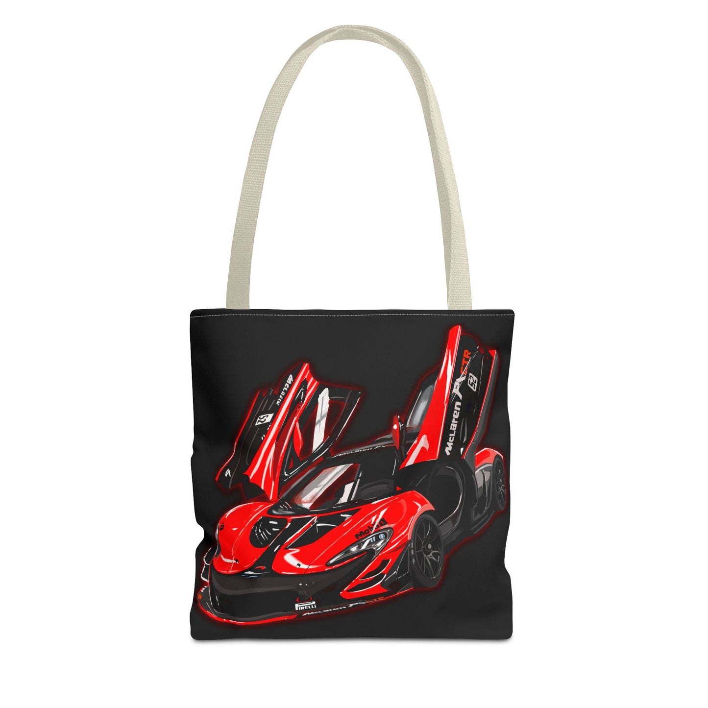 McLaren P1 GTR tote bag, men’s shopping Library Carry Bag (AOP) black