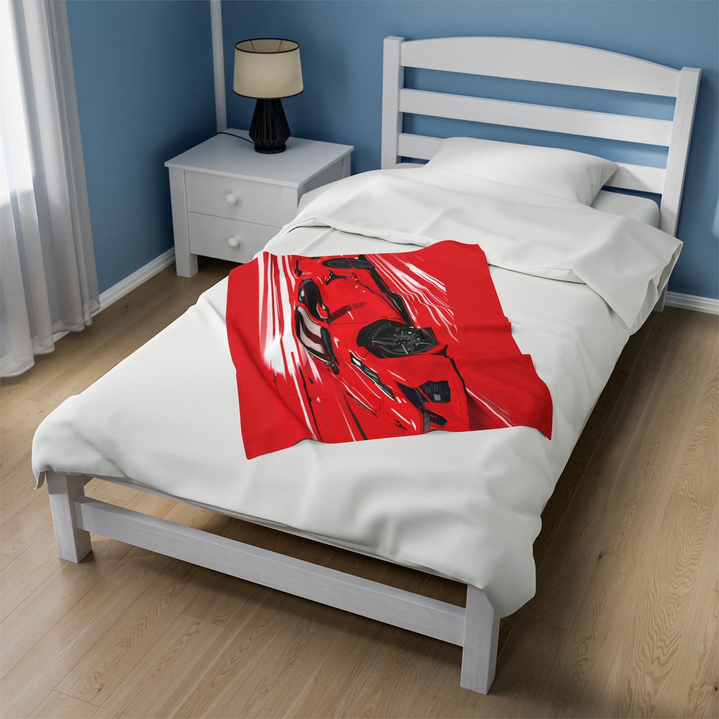 Red Chevy corvette Z06 Velveteen Plush Blanket