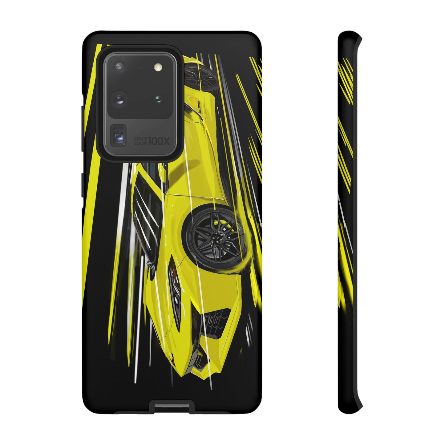 Yellow corvette c8 Case iPhone 16 15 14 13 12 Pro max Samsung Galaxy Pixel Slim