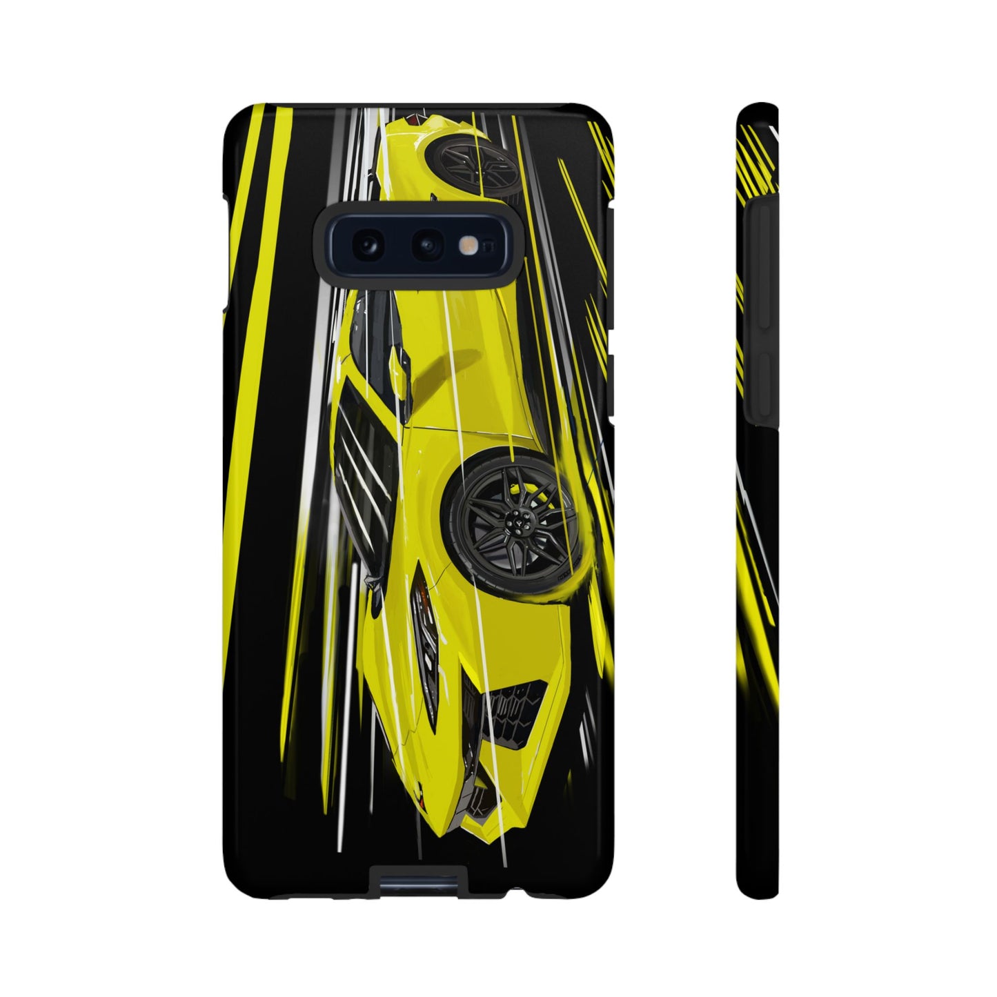 Yellow corvette c8 Case iPhone 16 15 14 13 12 Pro max Samsung Galaxy Pixel Slim