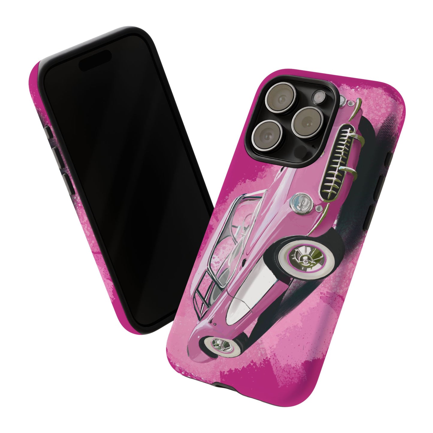 Pink Corvette Case iPhone 16 15 14 13 12 11 Pro max Samsung Galaxy Pixel Tough