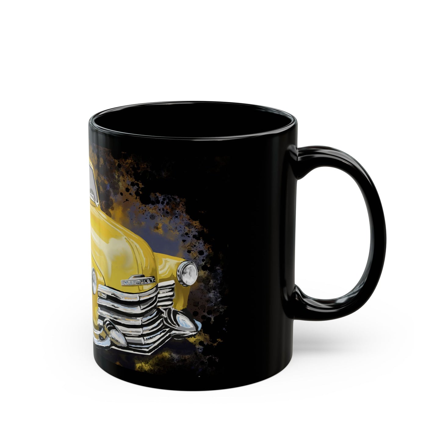 Yellow 57 Chevrolet truck dad gift Black  Coffee Tea Mug (11oz, 15oz)