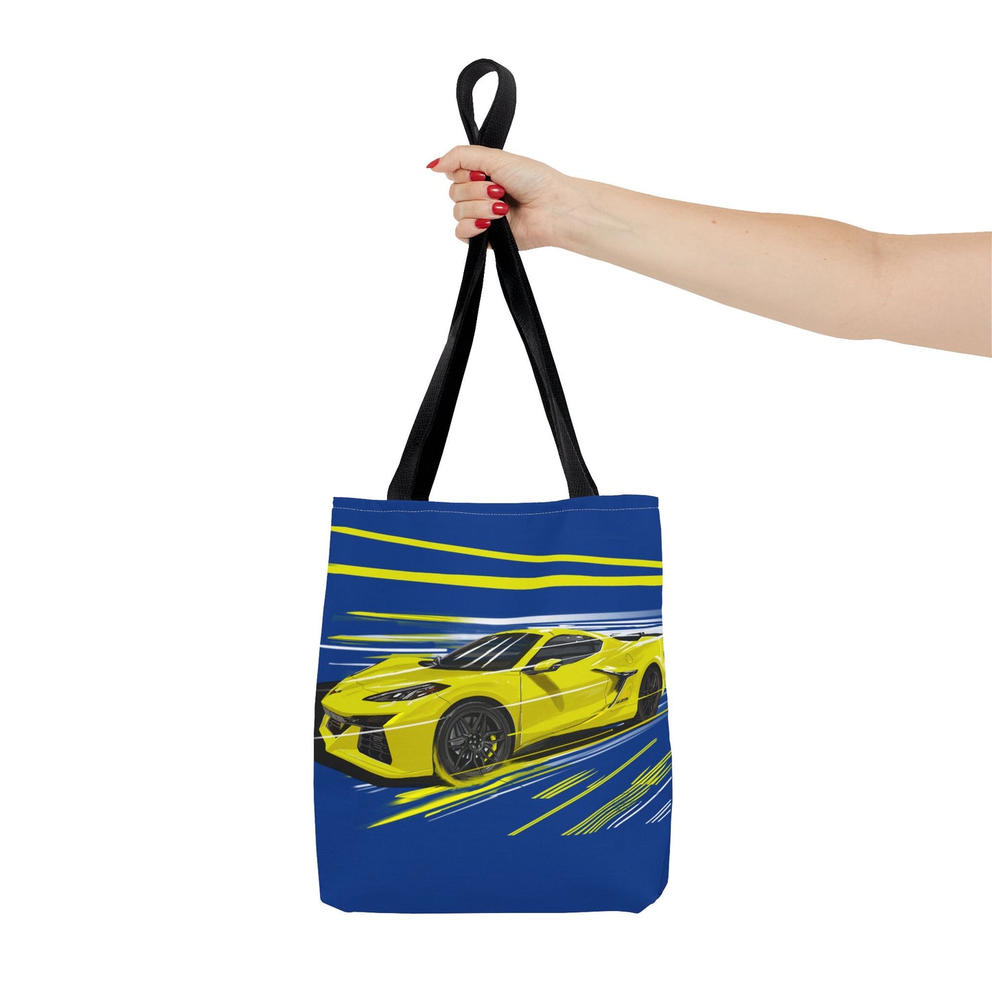 Corvette c8 Tote Bag shopping Library Carry(AOP) Yellow brand new