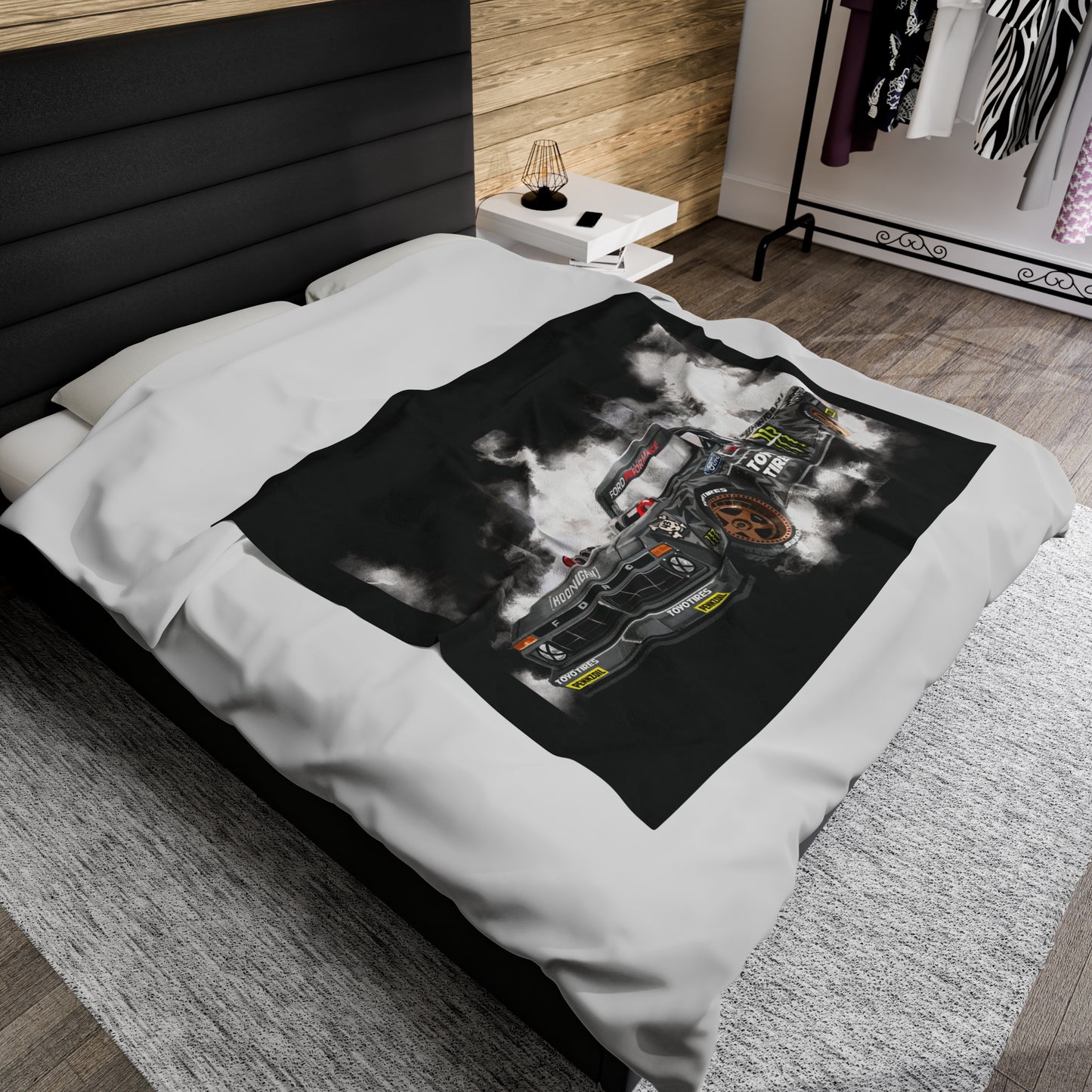 Hoonitruck drifting F150 truck Velveteen Plush Blanket