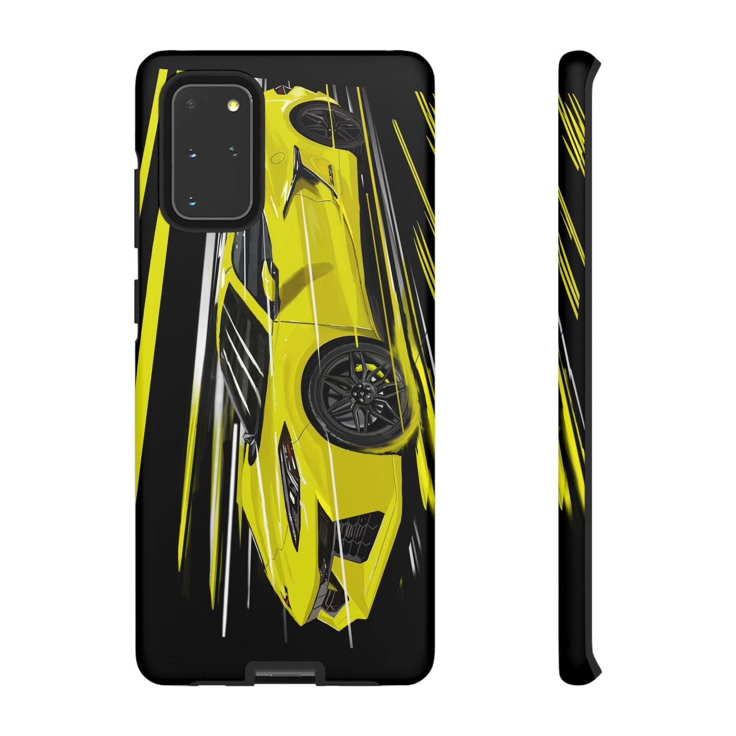 Yellow corvette c8 Case iPhone 16 15 14 13 12 Pro max Samsung Galaxy Pixel Slim