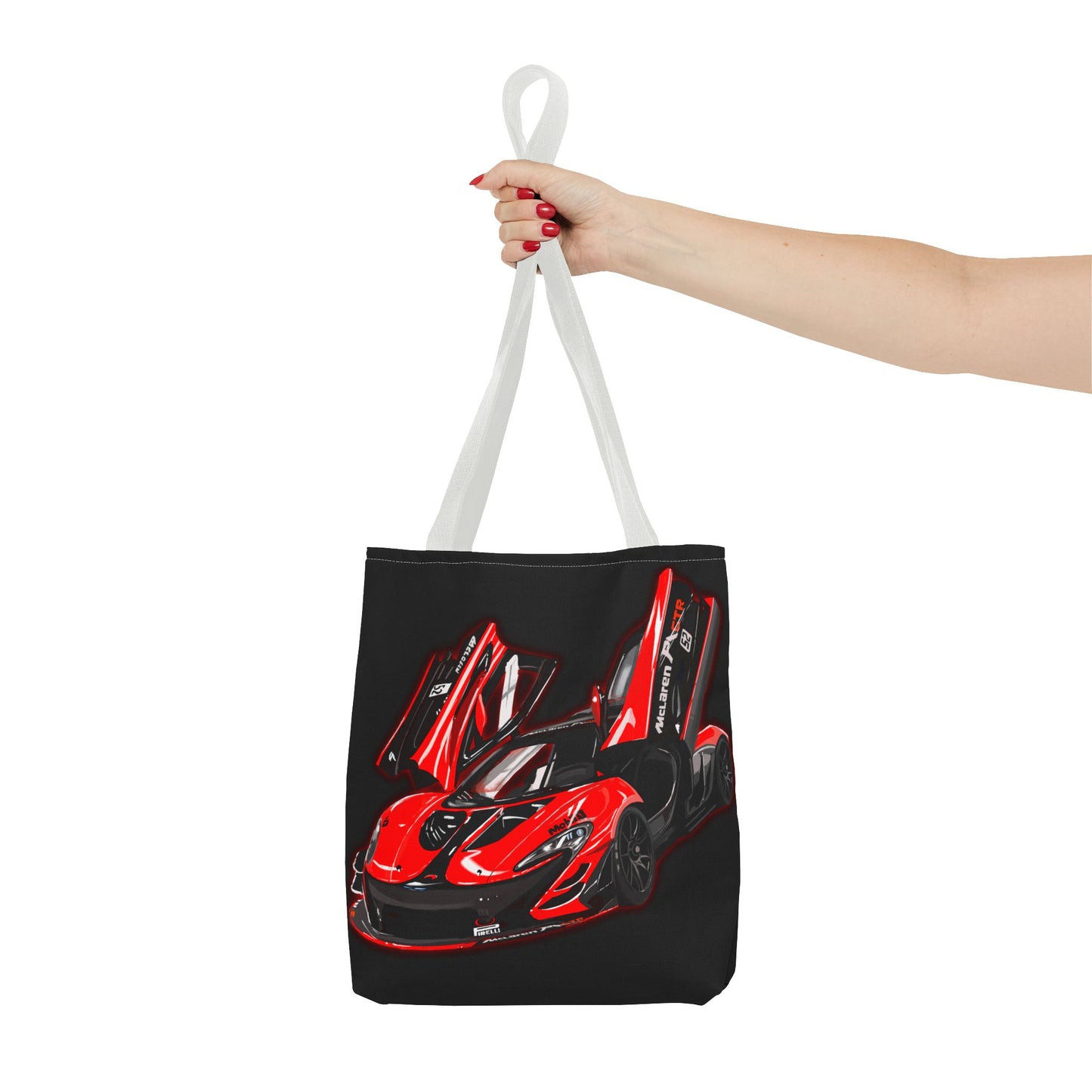 McLaren P1 GTR tote bag, men’s shopping Library Carry Bag (AOP) black