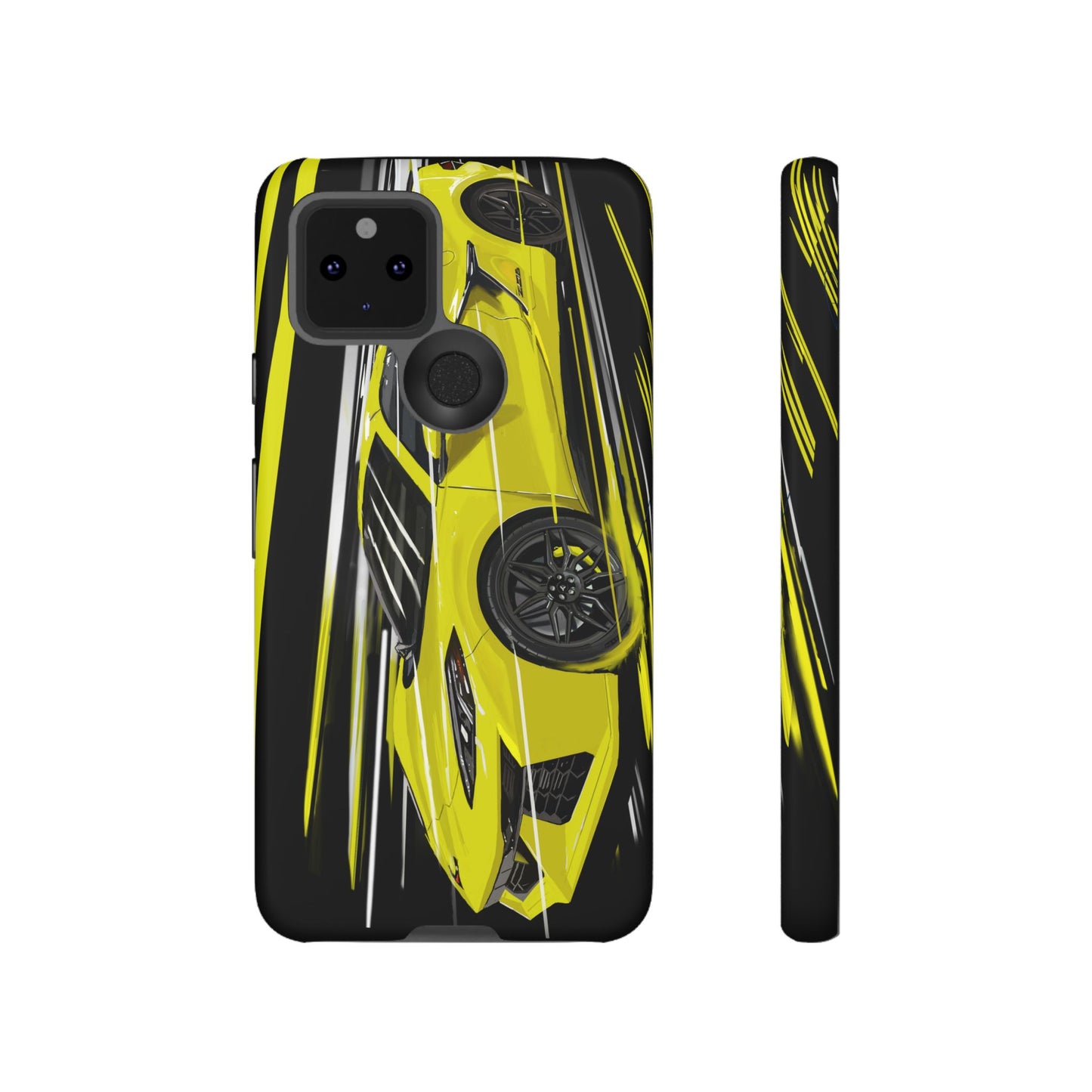 Yellow corvette c8 Case iPhone 16 15 14 13 12 Pro max Samsung Galaxy Pixel Slim