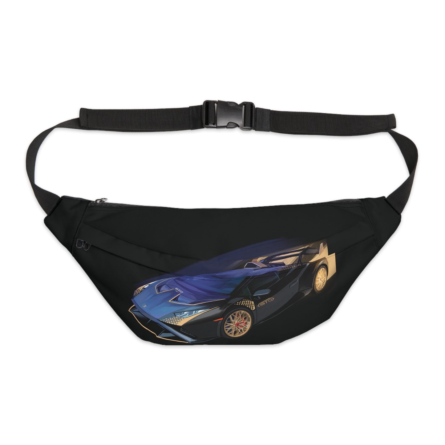 Black Lamborghini Sto Men Fanny Pack Belt waist Bag Cross body Sling shoulder