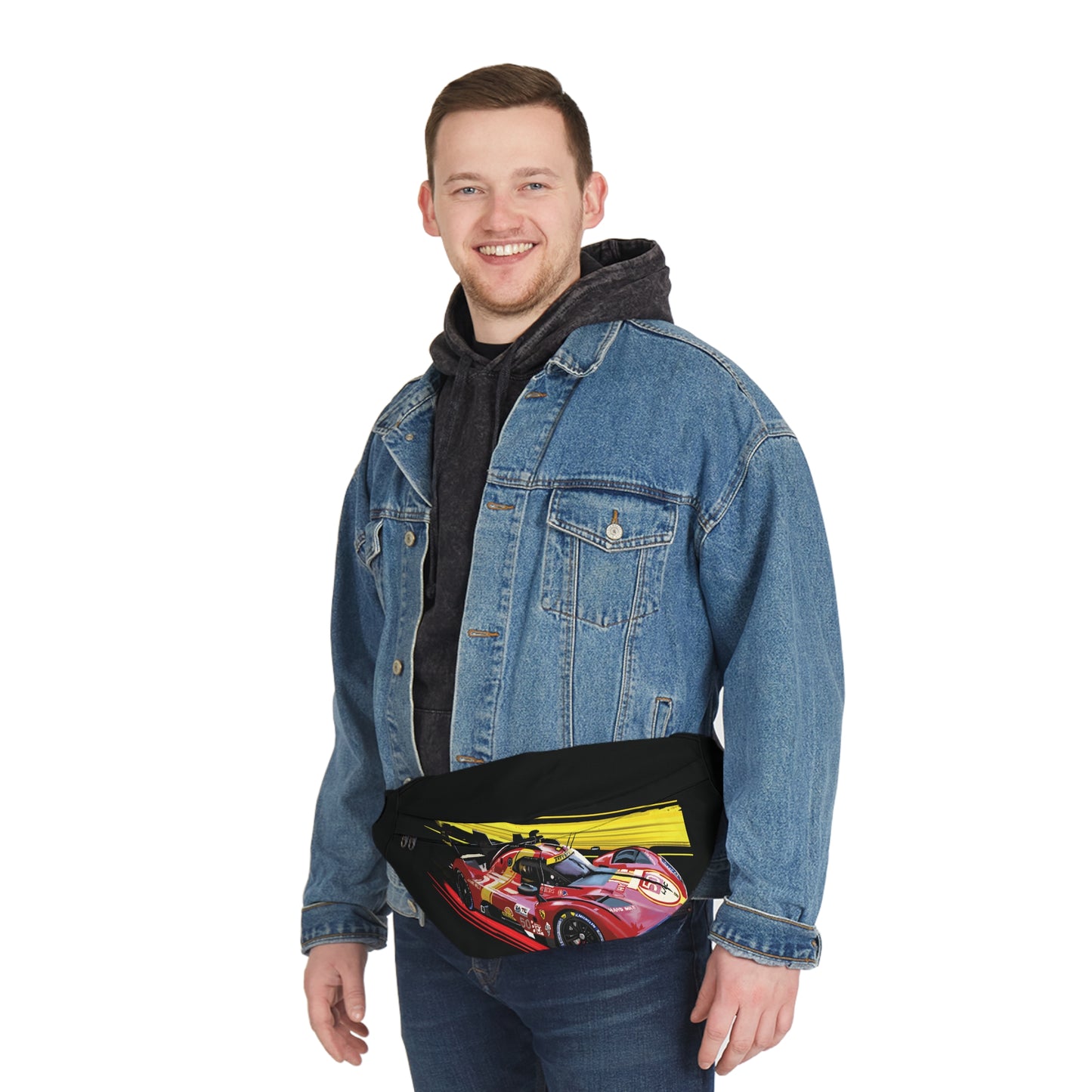 Men Fanny Pack Ferrari 499p HyperCar Belt waist Bag Cross Sling shoulder Sport