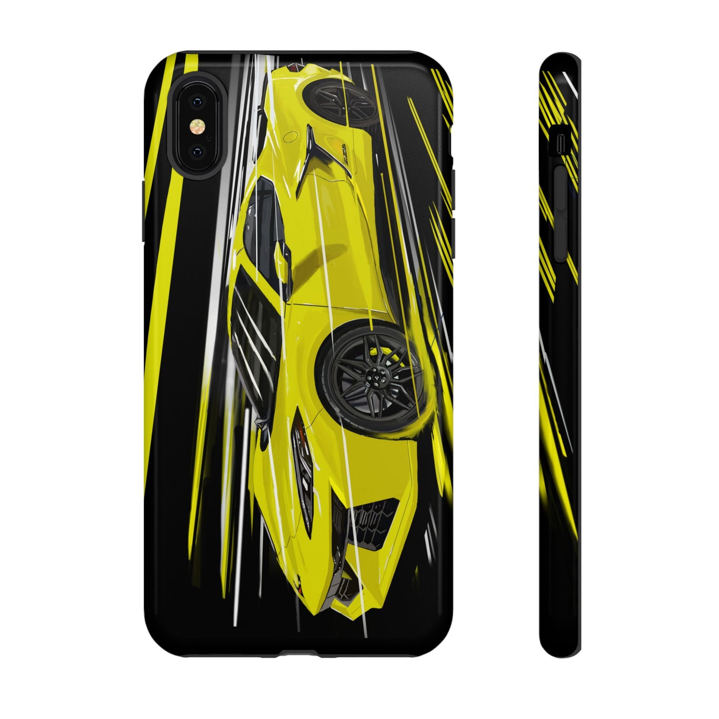 Yellow corvette c8 Case iPhone 16 15 14 13 12 Pro max Samsung Galaxy Pixel Slim