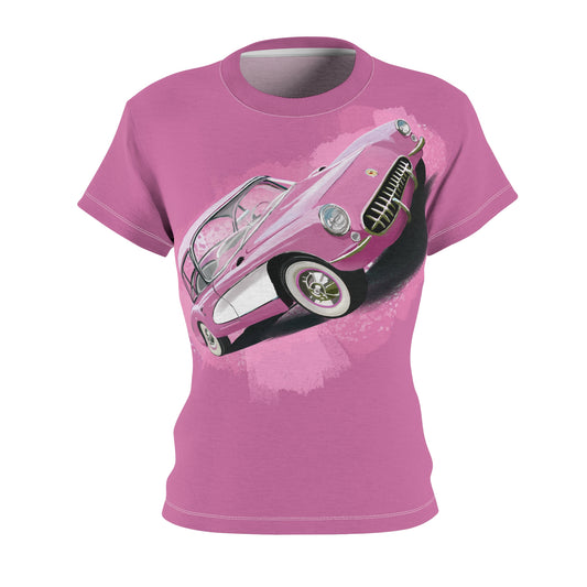 57 pink Vette Women's Cut & Sew Tshirt (AOP)