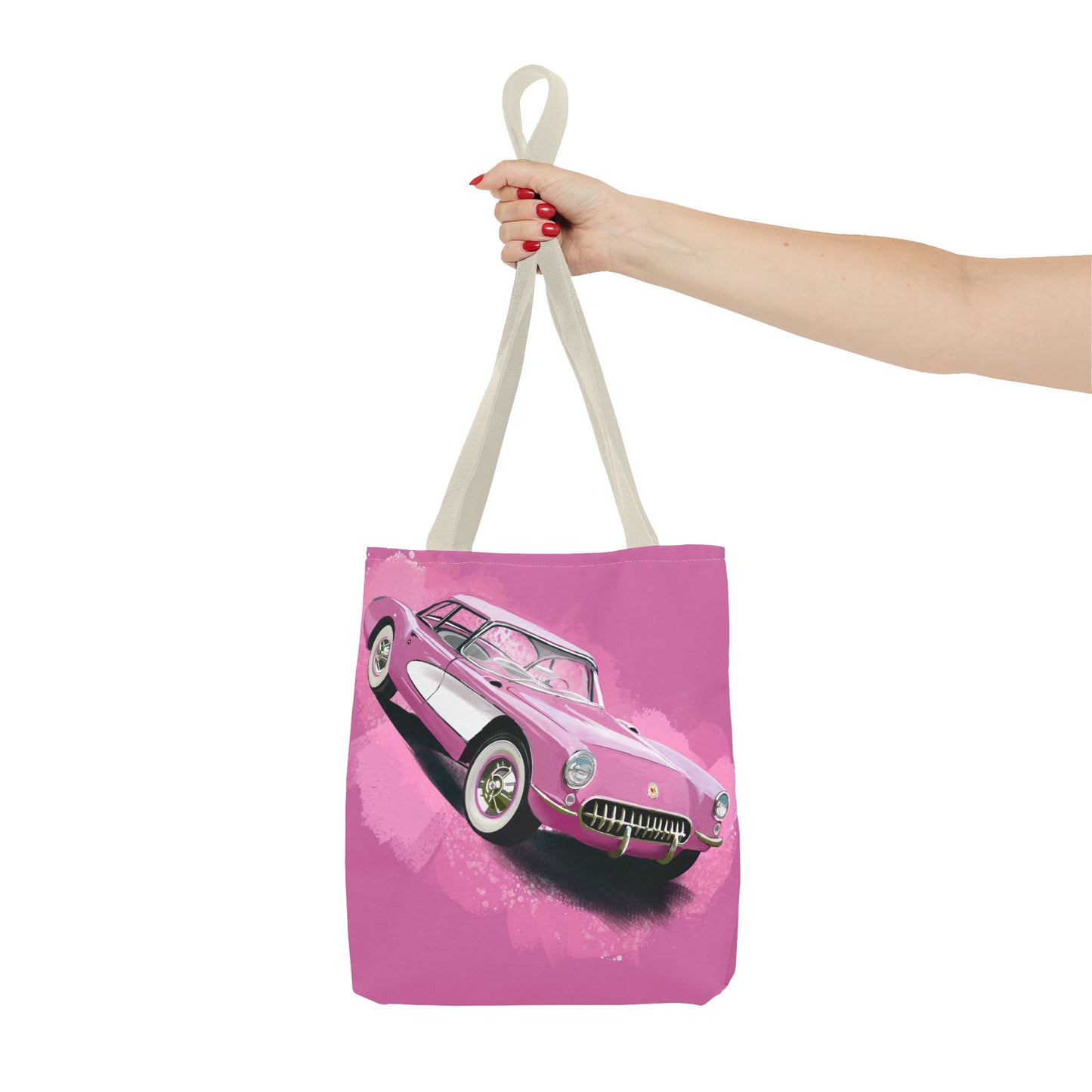 57 pink Corvette Tote Bag shopping Library Carry(AOP) brand new