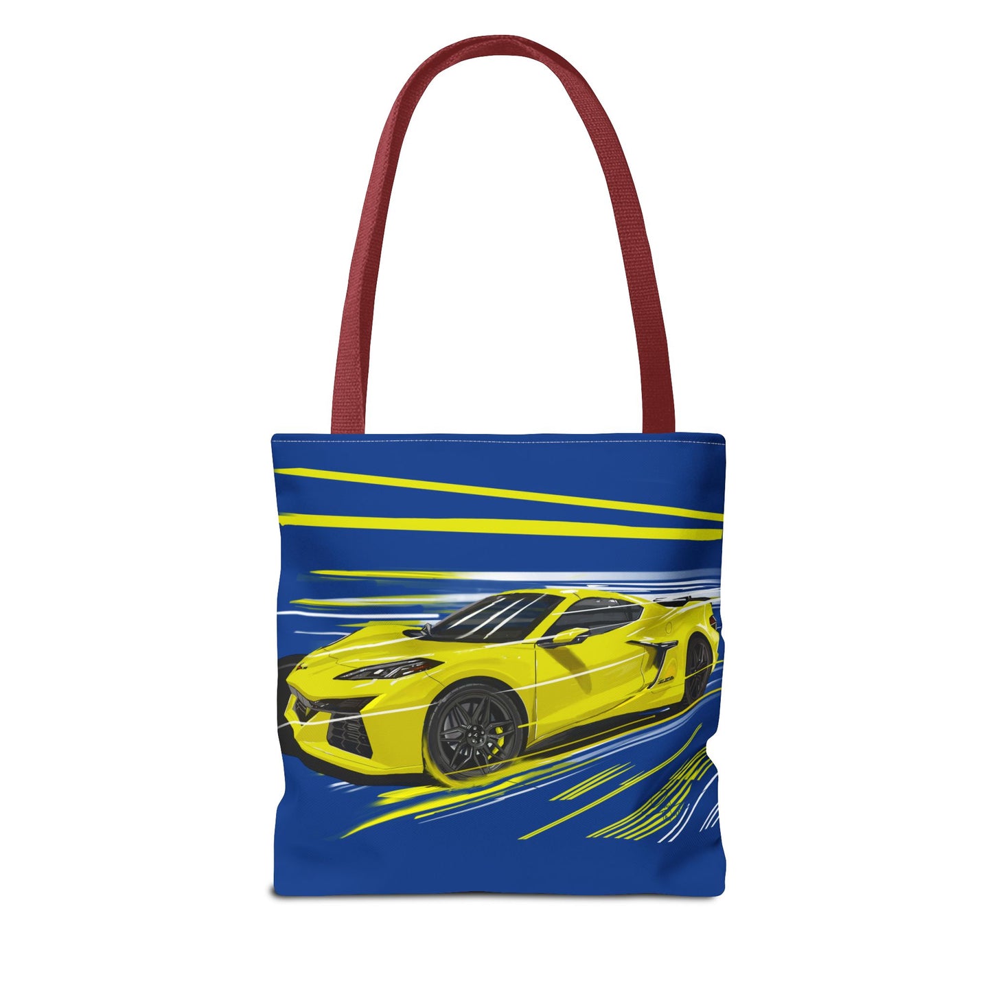 Corvette c8 Tote Bag shopping Library Carry(AOP) Yellow brand new