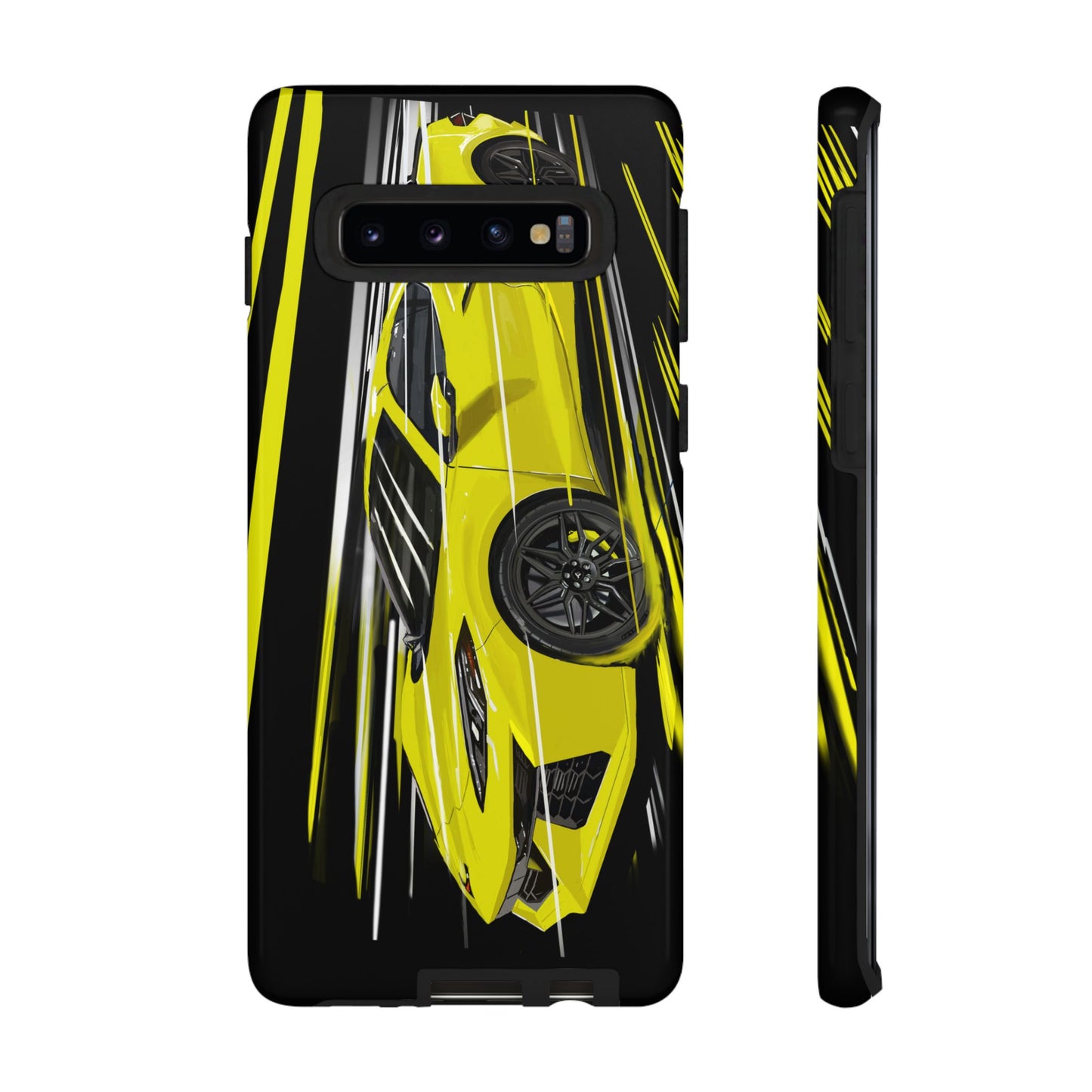 Yellow corvette c8 Case iPhone 16 15 14 13 12 Pro max Samsung Galaxy Pixel Slim