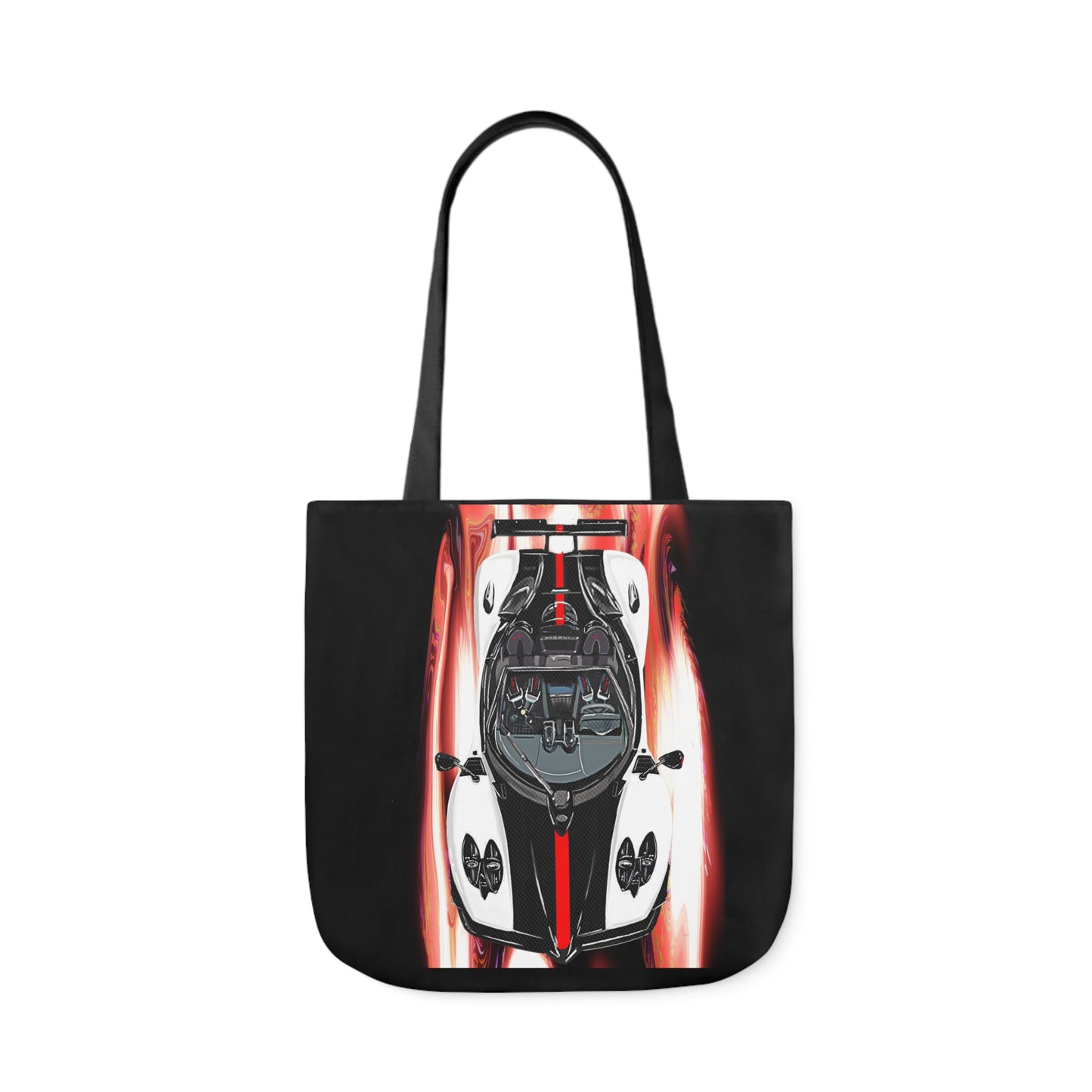 White Pagani Zonda R Canvas Tote Bag, 5-Color Straps