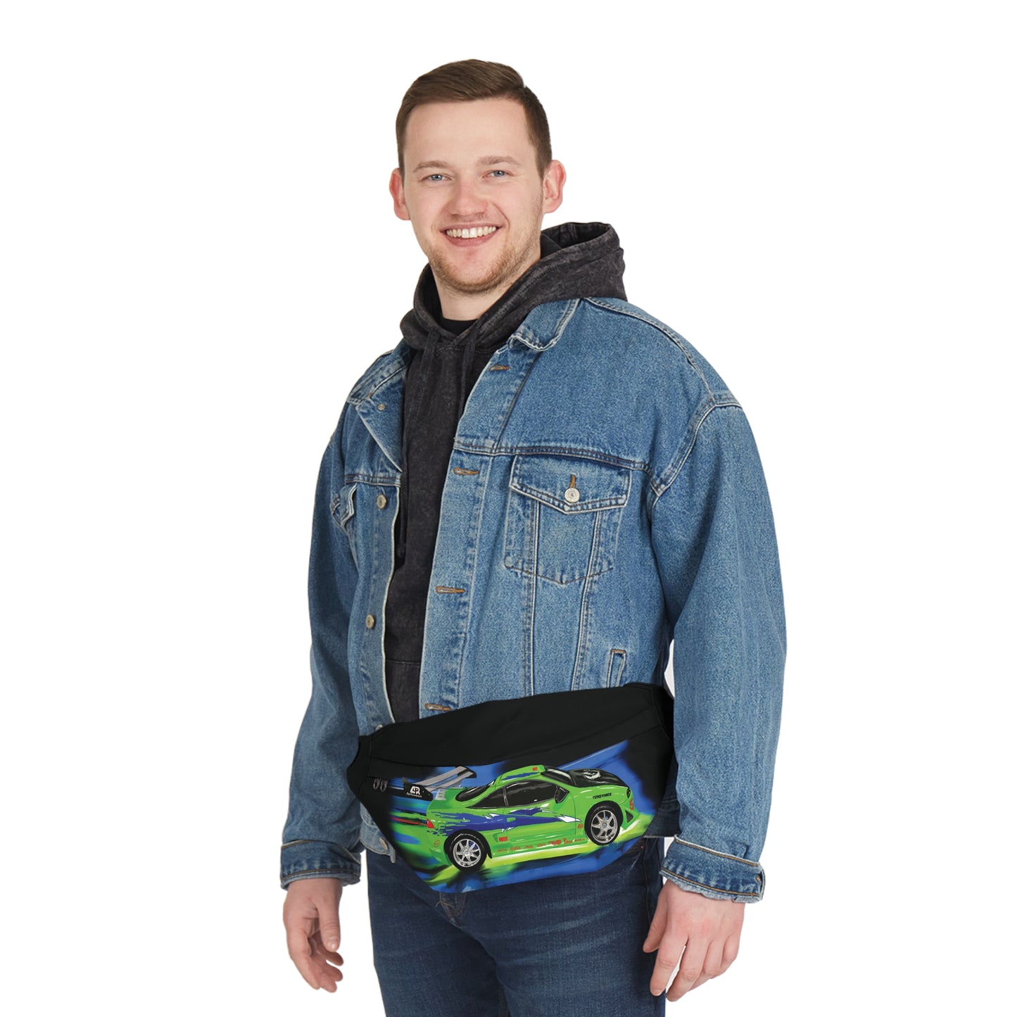 Waist Bag Crossbody Sling Large Fanny Pack, Mitsubishi Eclipse Design, Back Fast