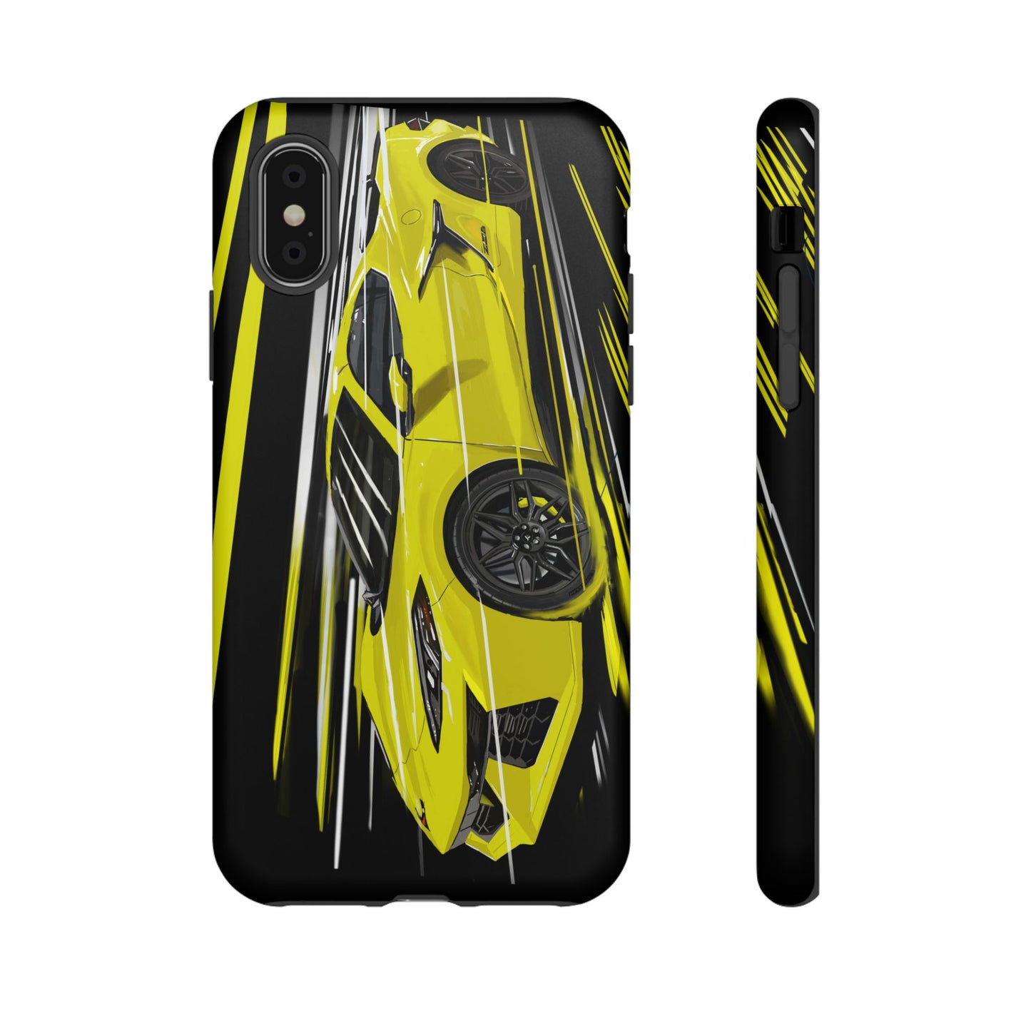 Yellow corvette c8 Case iPhone 16 15 14 13 12 Pro max Samsung Galaxy Pixel Slim