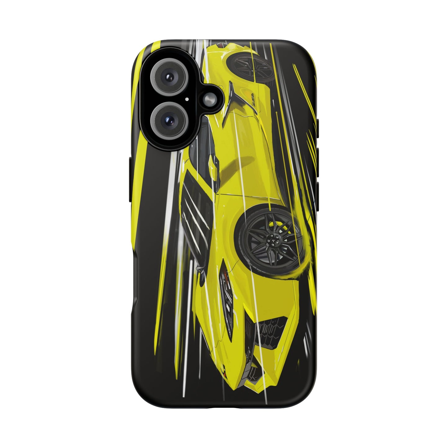 Yellow corvette c8 Case iPhone 16 15 14 13 12 Pro max Samsung Galaxy Pixel Slim