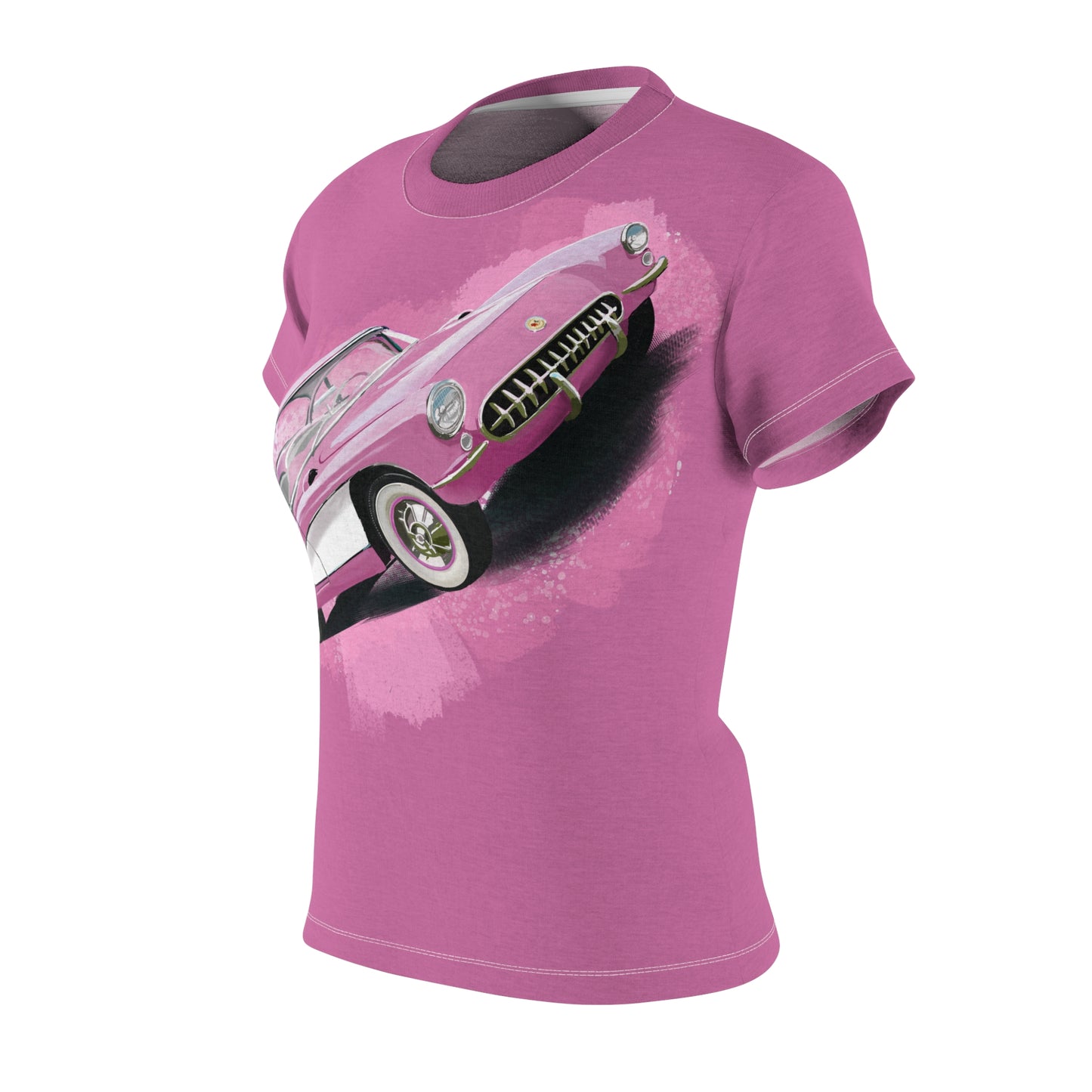 57 pink Vette Women's Cut & Sew Tshirt (AOP)