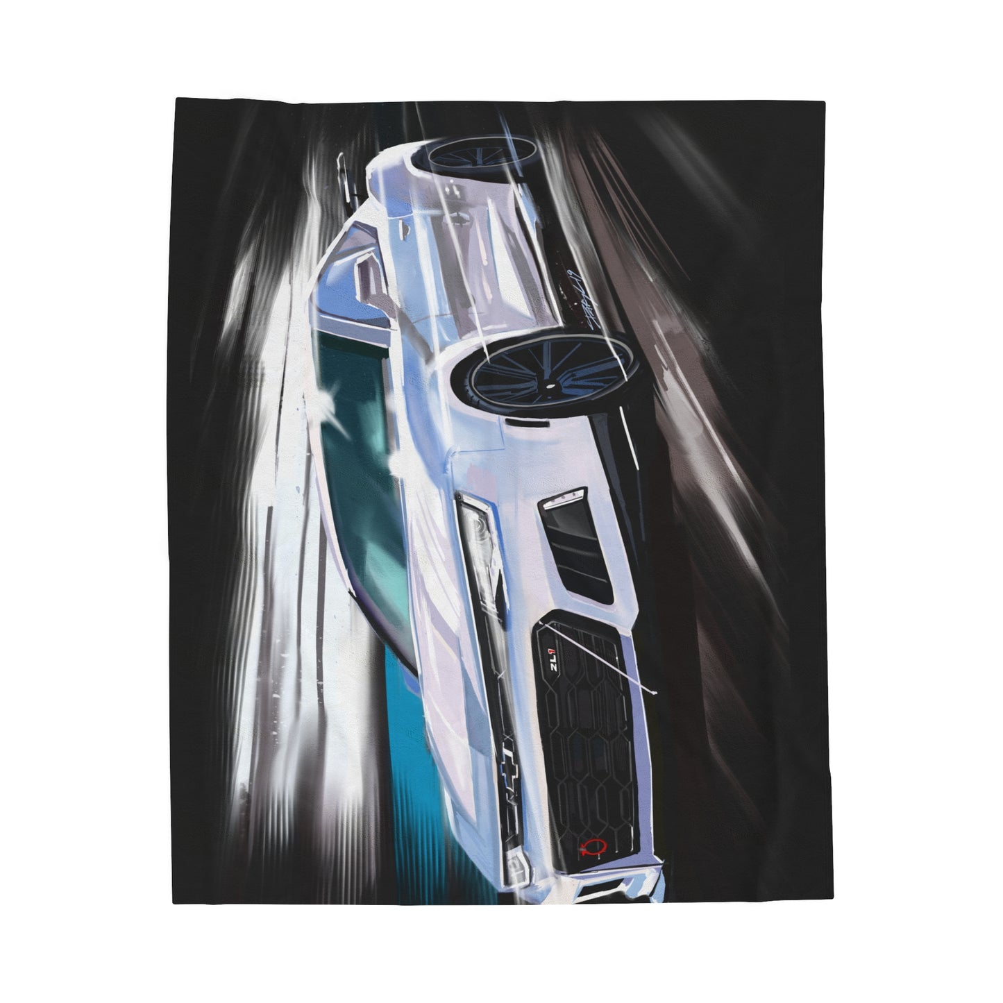 White Camaro Zl1 Velveteen Plush Blanket