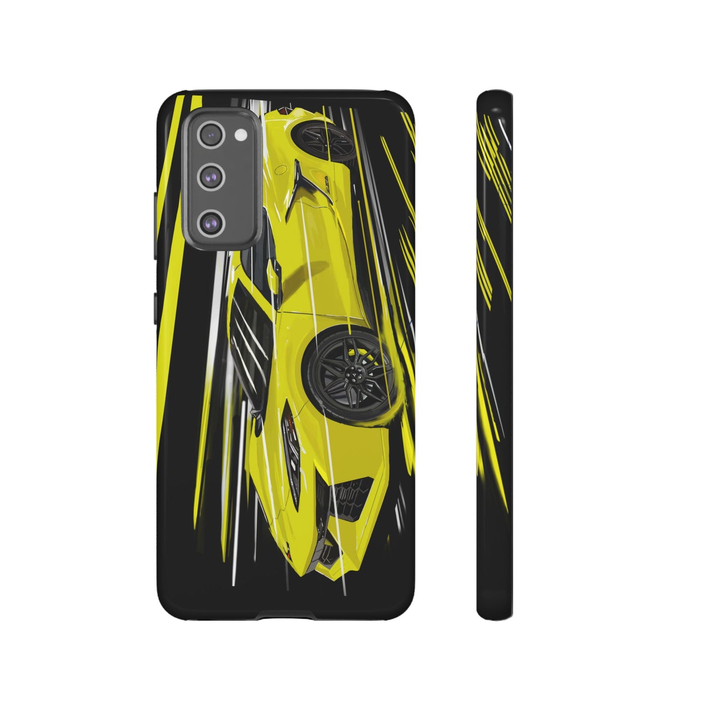 Yellow corvette c8 Case iPhone 16 15 14 13 12 Pro max Samsung Galaxy Pixel Slim