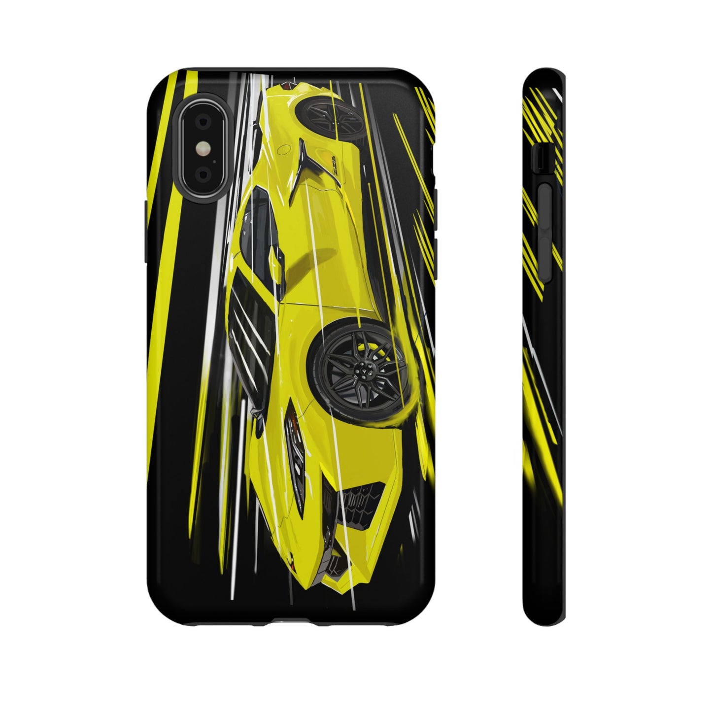 Yellow corvette c8 Case iPhone 16 15 14 13 12 Pro max Samsung Galaxy Pixel Slim