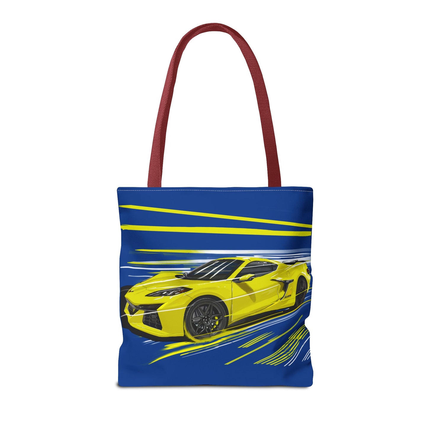 Corvette c8 Tote Bag shopping Library Carry(AOP) Yellow brand new