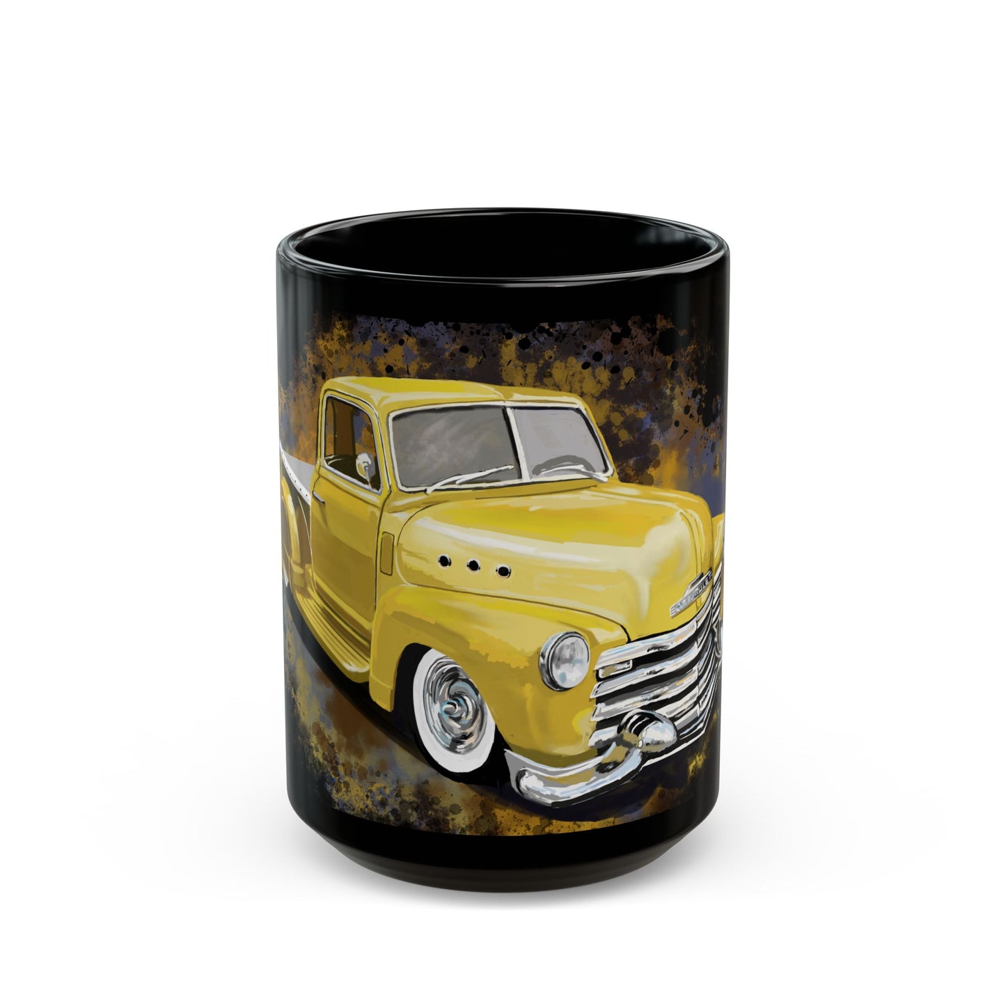 Yellow 57 Chevrolet truck dad gift Black  Coffee Tea Mug (11oz, 15oz)