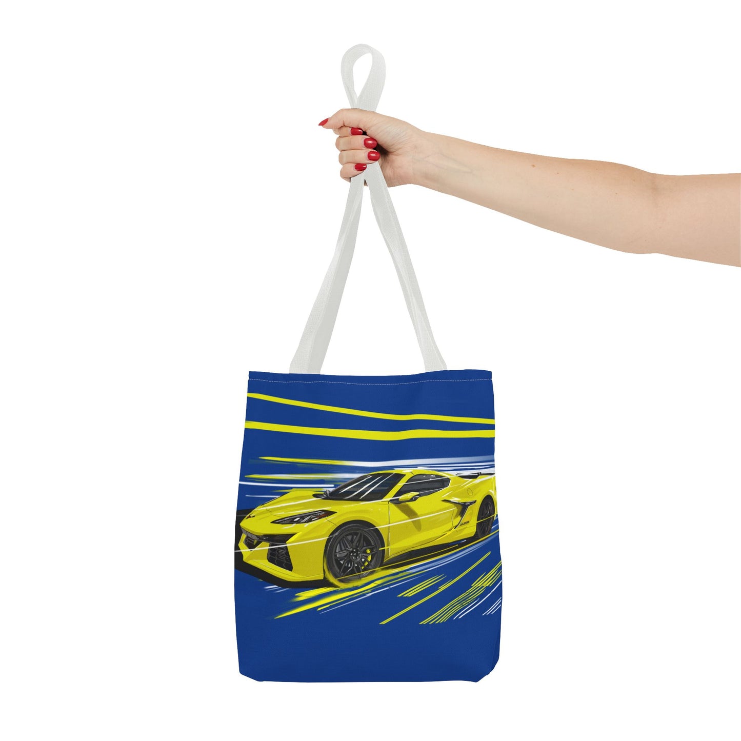 Corvette c8 Tote Bag shopping Library Carry(AOP) Yellow brand new