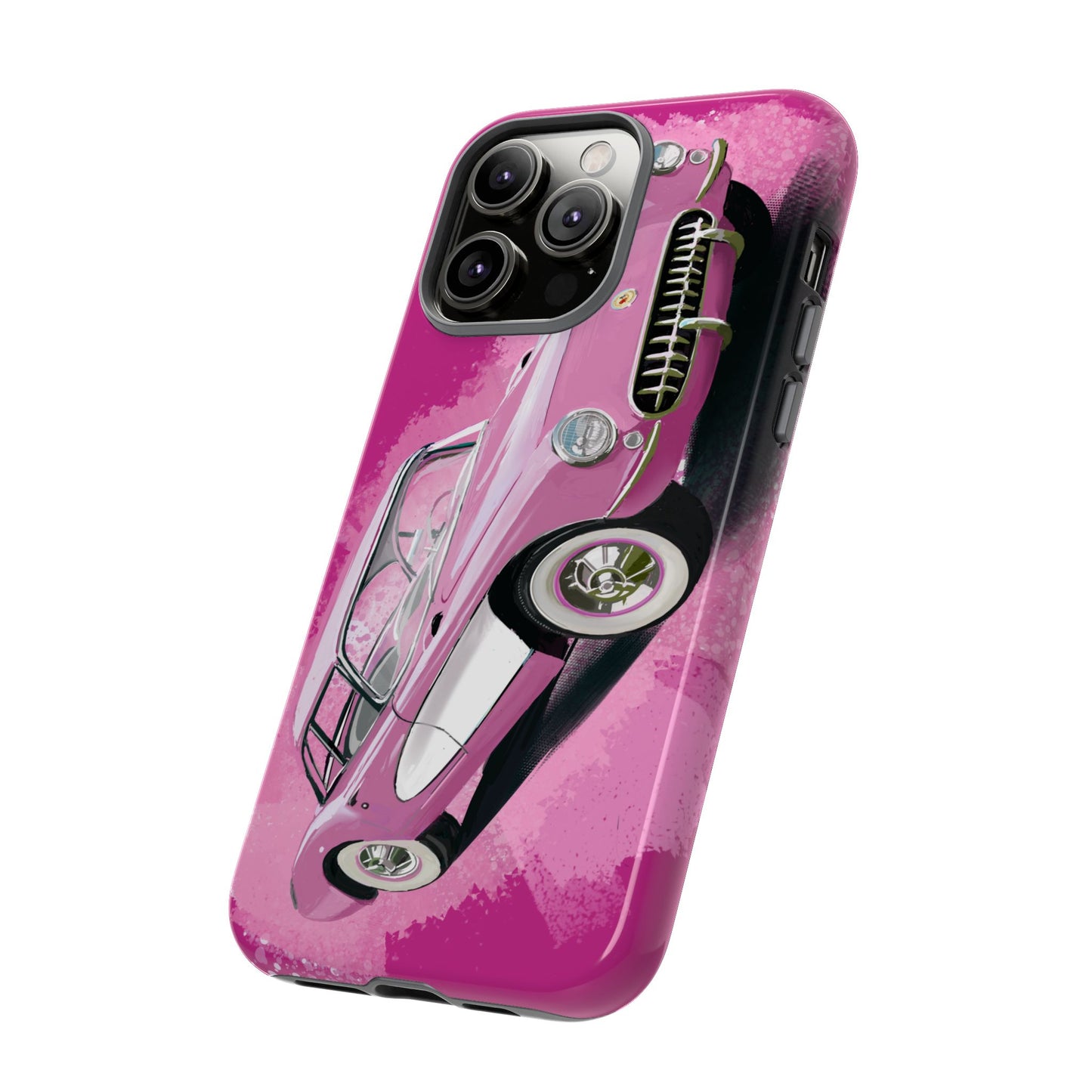 Pink Corvette Case iPhone 16 15 14 13 12 11 Pro max Samsung Galaxy Pixel Tough