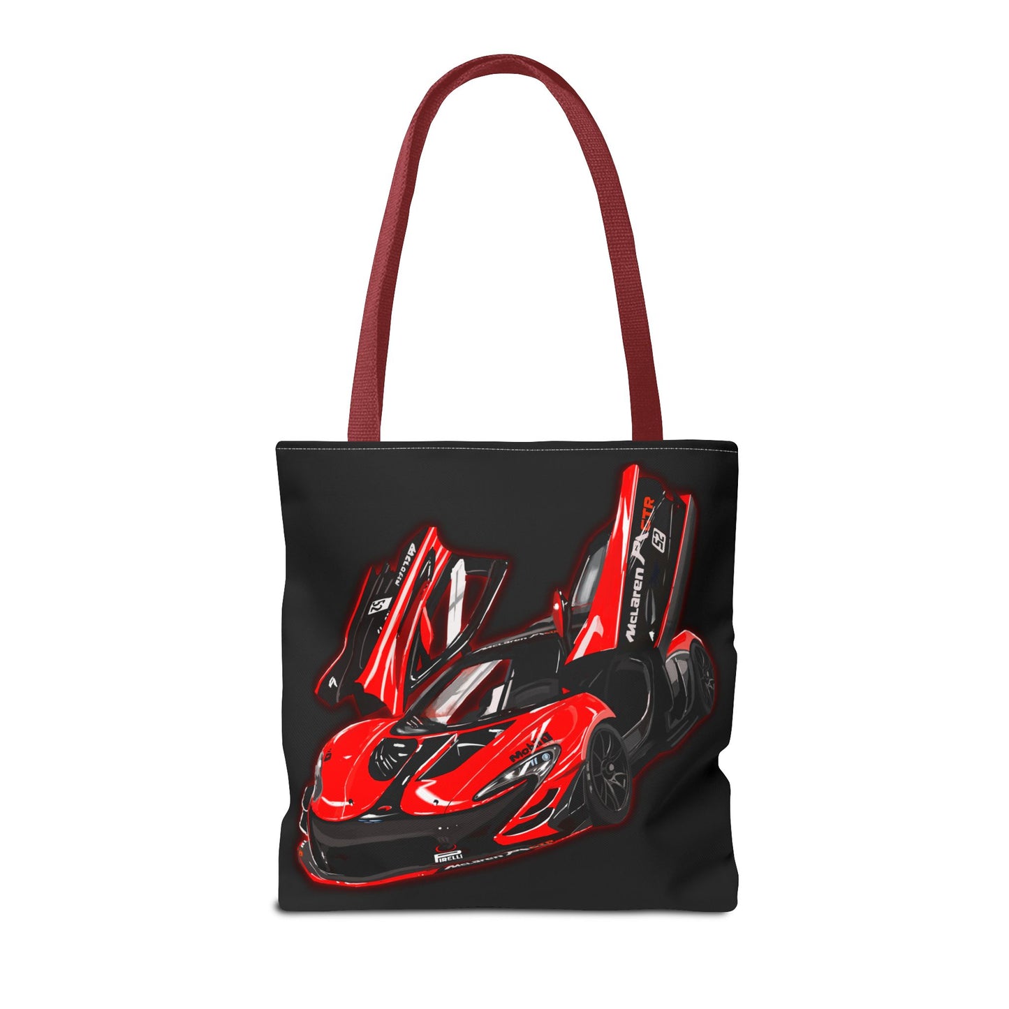 McLaren P1 GTR tote bag, men’s shopping Library Carry Bag (AOP) black