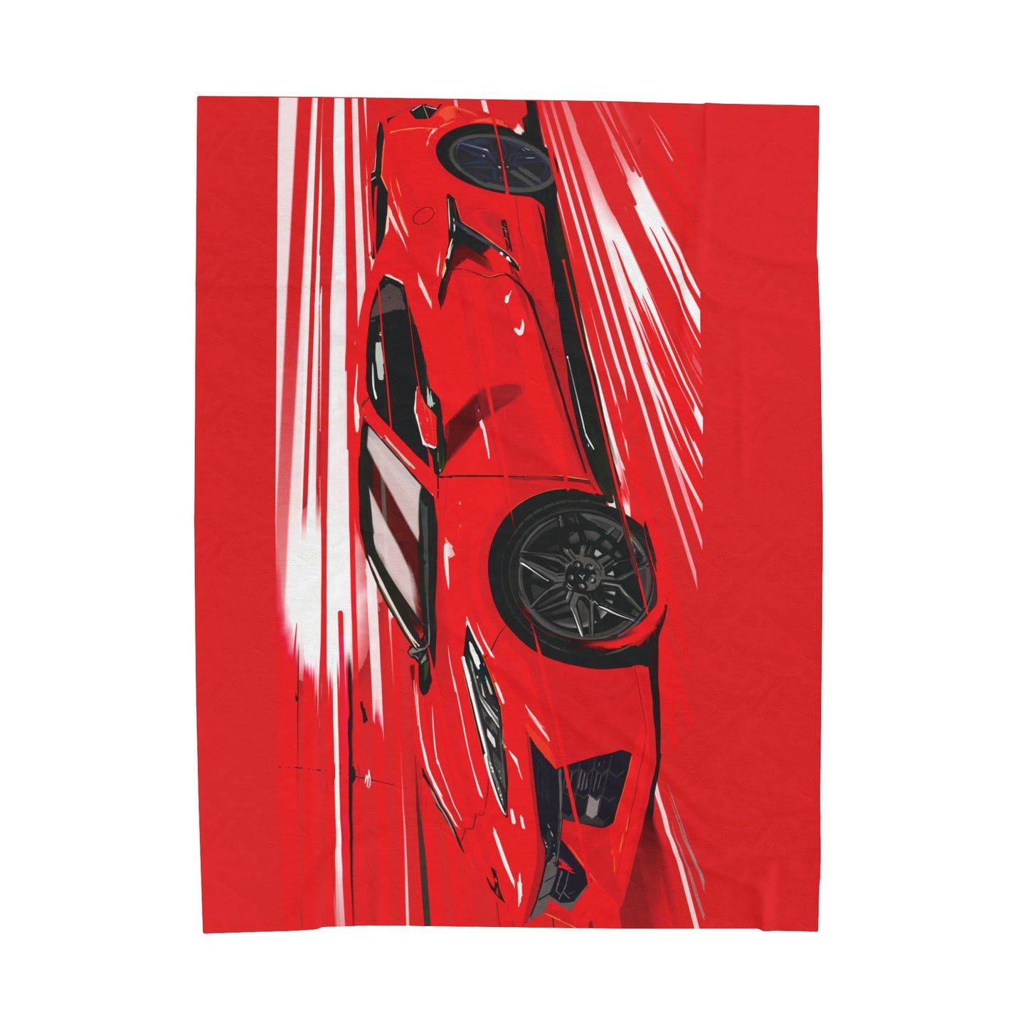 Red Chevy corvette Z06 Velveteen Plush Blanket