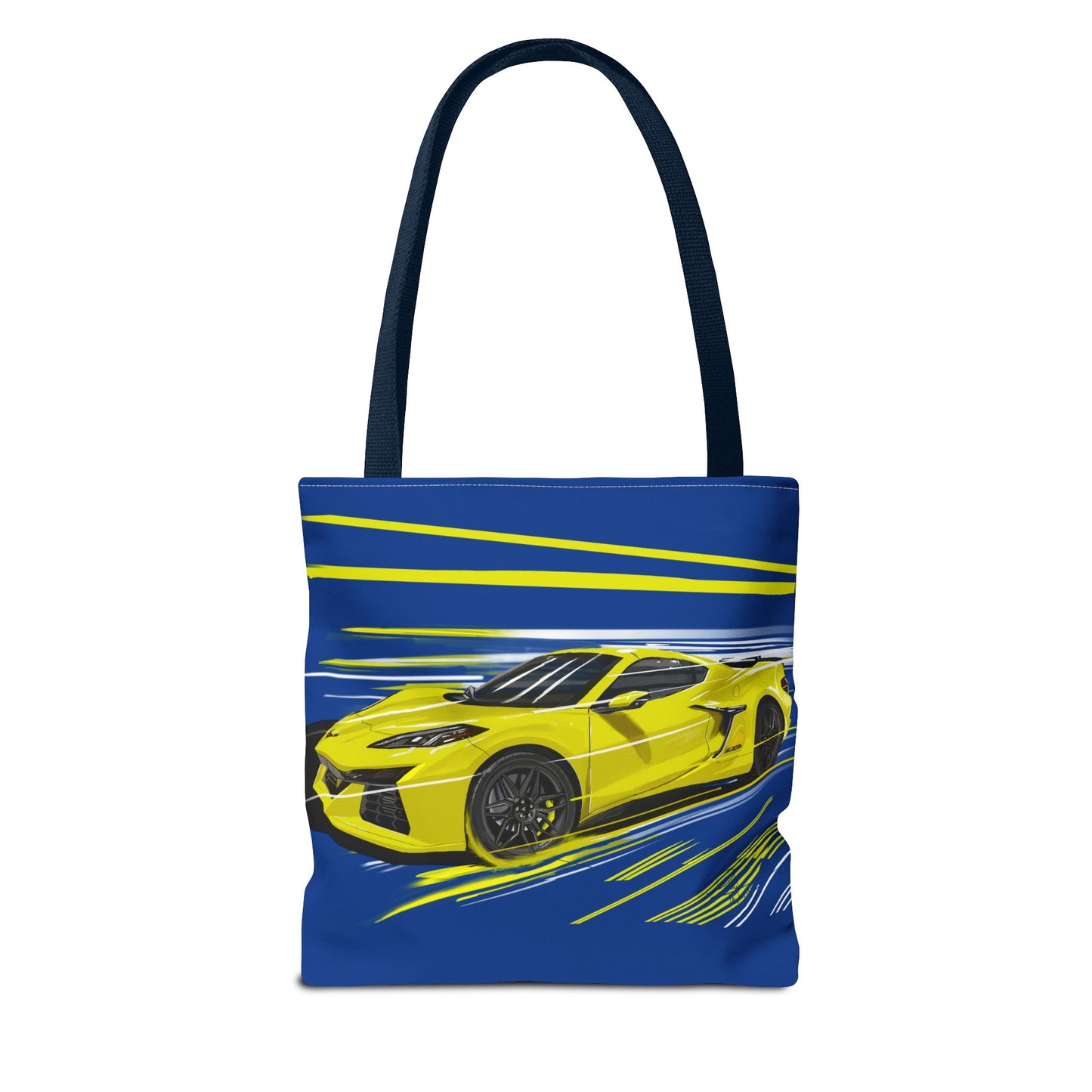 Corvette c8 Tote Bag shopping Library Carry(AOP) Yellow brand new