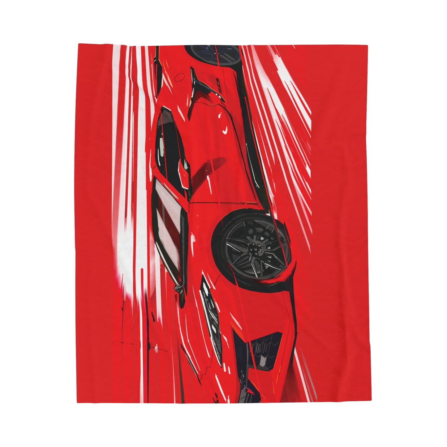 Red Chevy corvette Z06 Velveteen Plush Blanket