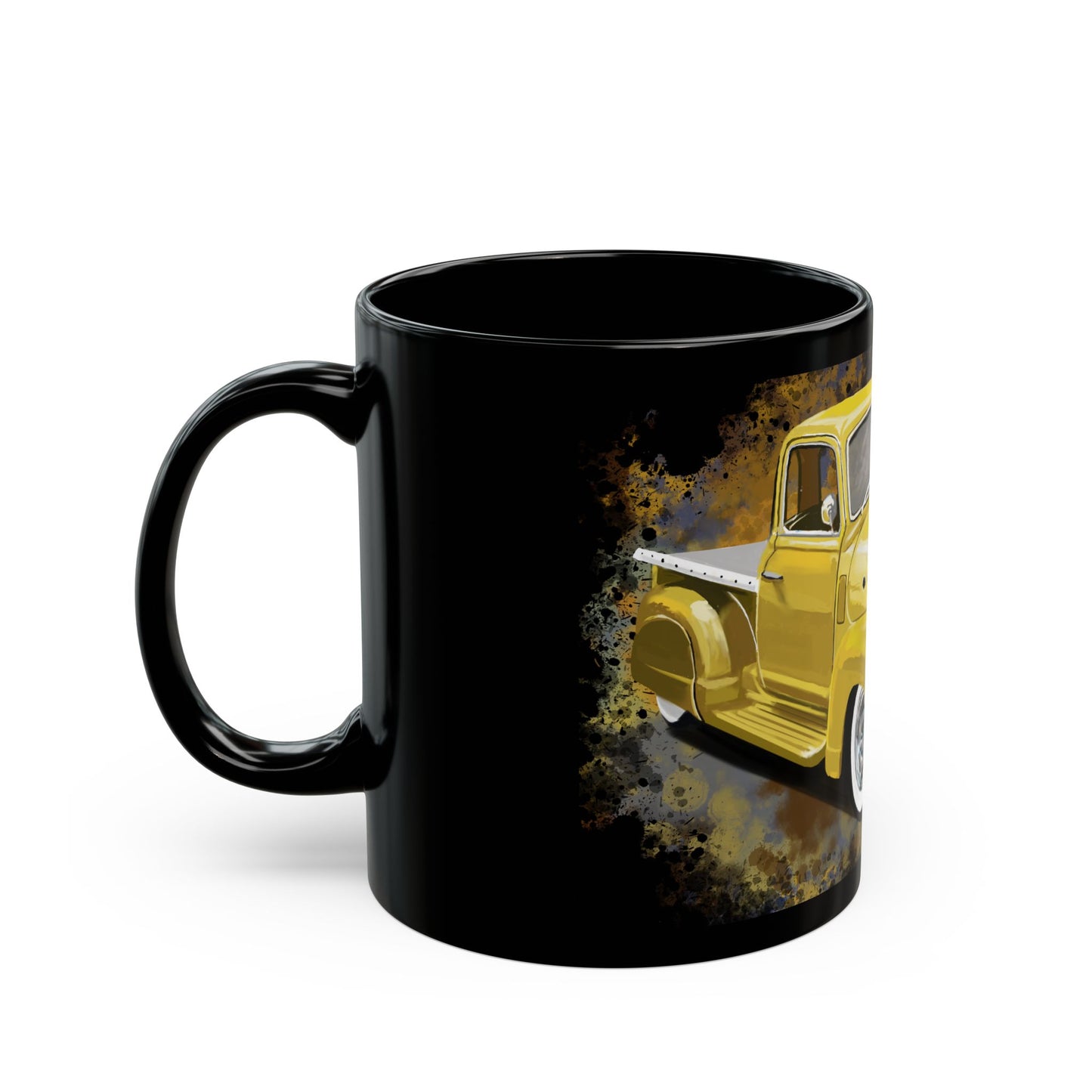 Yellow 57 Chevrolet truck dad gift Black  Coffee Tea Mug (11oz, 15oz)