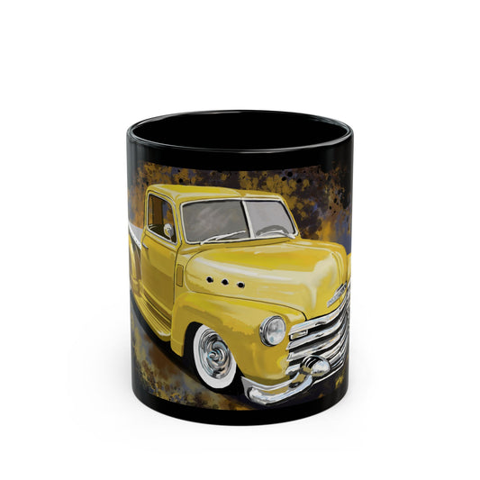 Yellow 57 Chevrolet truck dad gift Black  Coffee Tea Mug (11oz, 15oz)